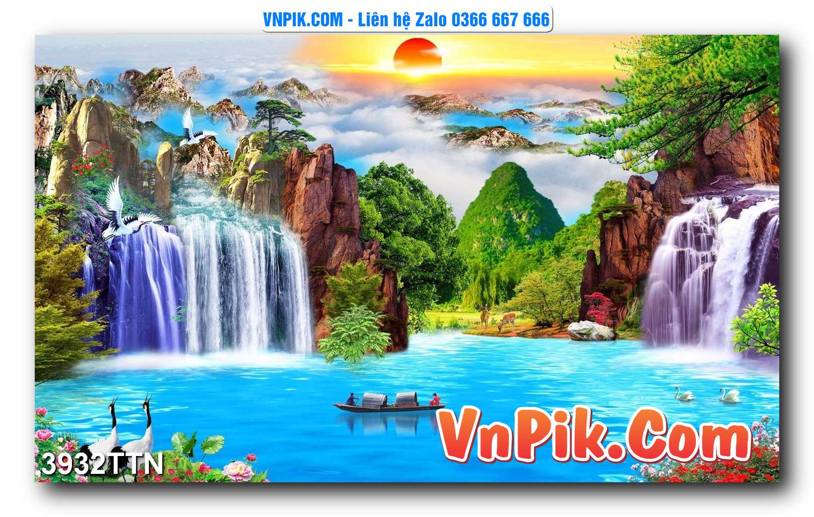 Tranh thác nước – Tranh phong thủy – Tranh treo tường mã 3932TTN