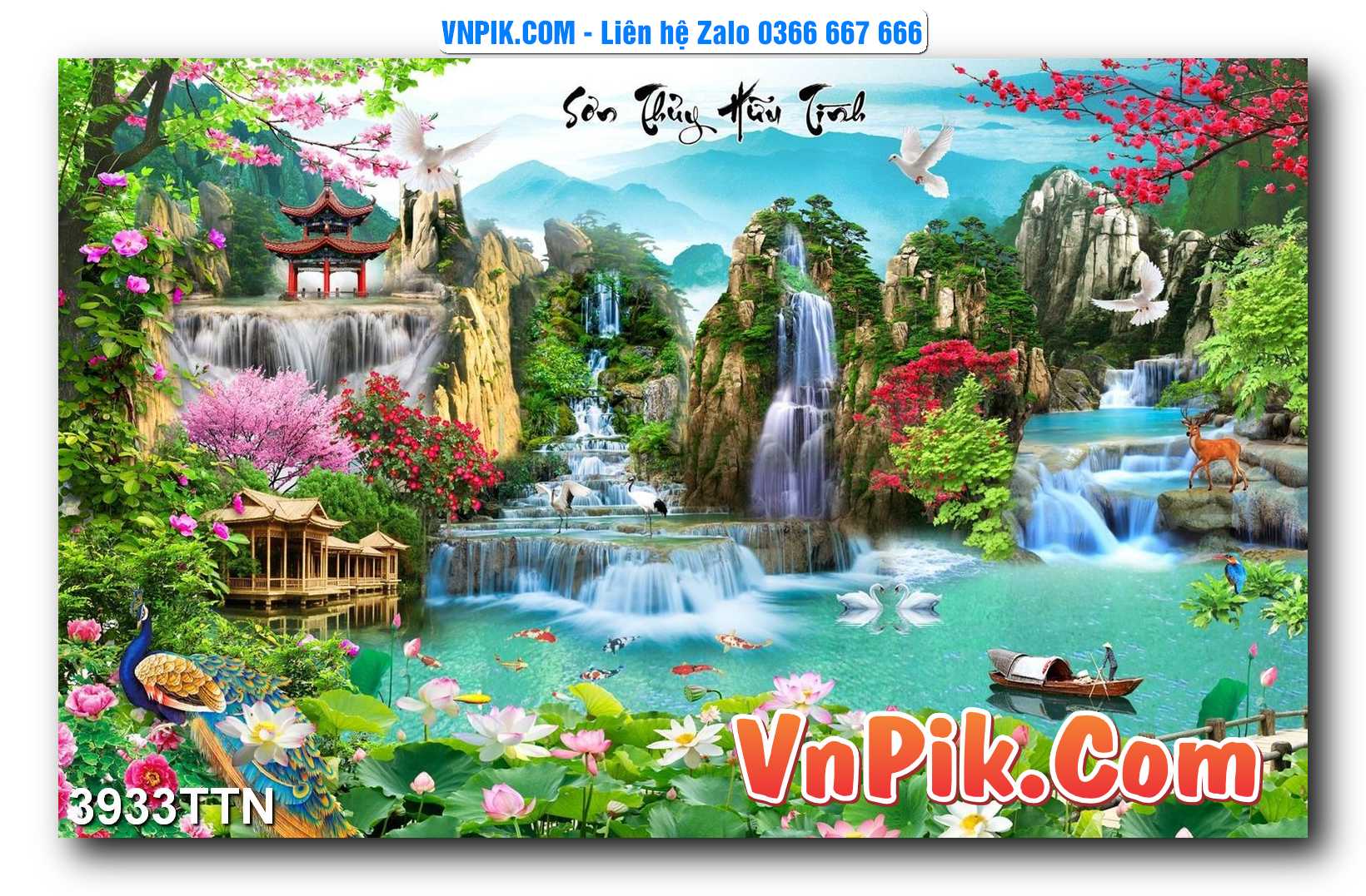 Tranh thác nước – Tranh phong thủy – Tranh treo tường mã 3933TTN