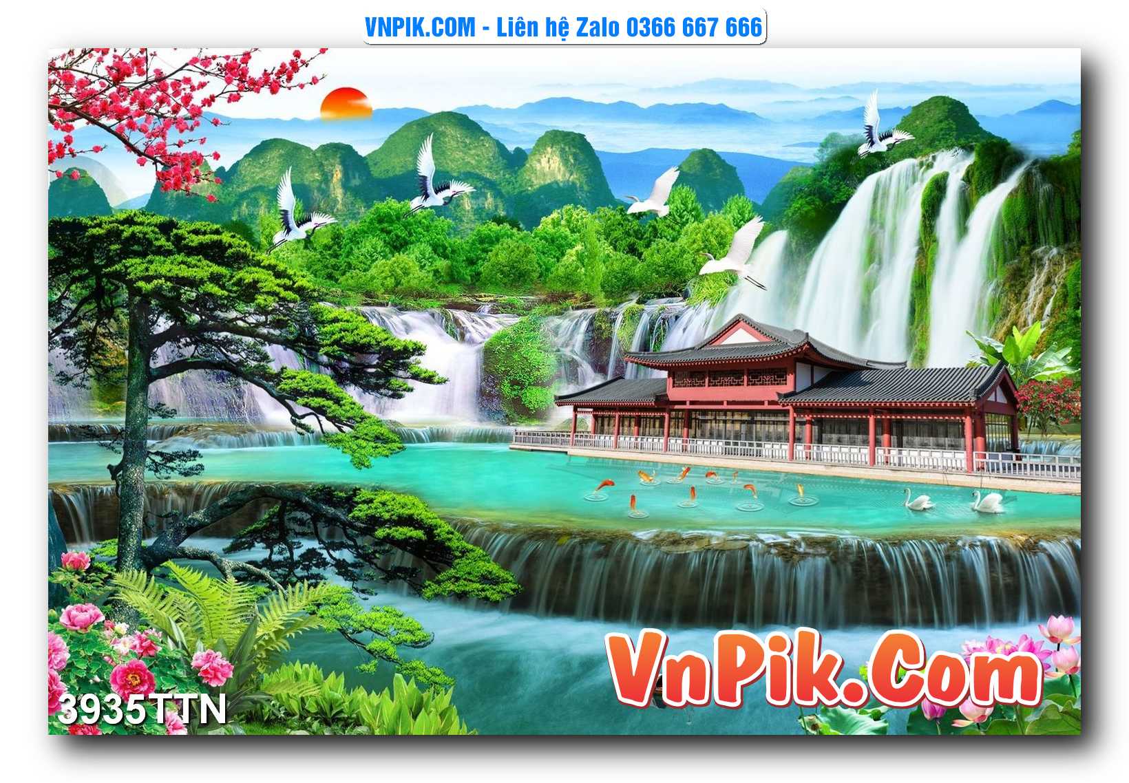 Tranh thác nước – Tranh phong thủy – Tranh treo tường mã 3935TTN