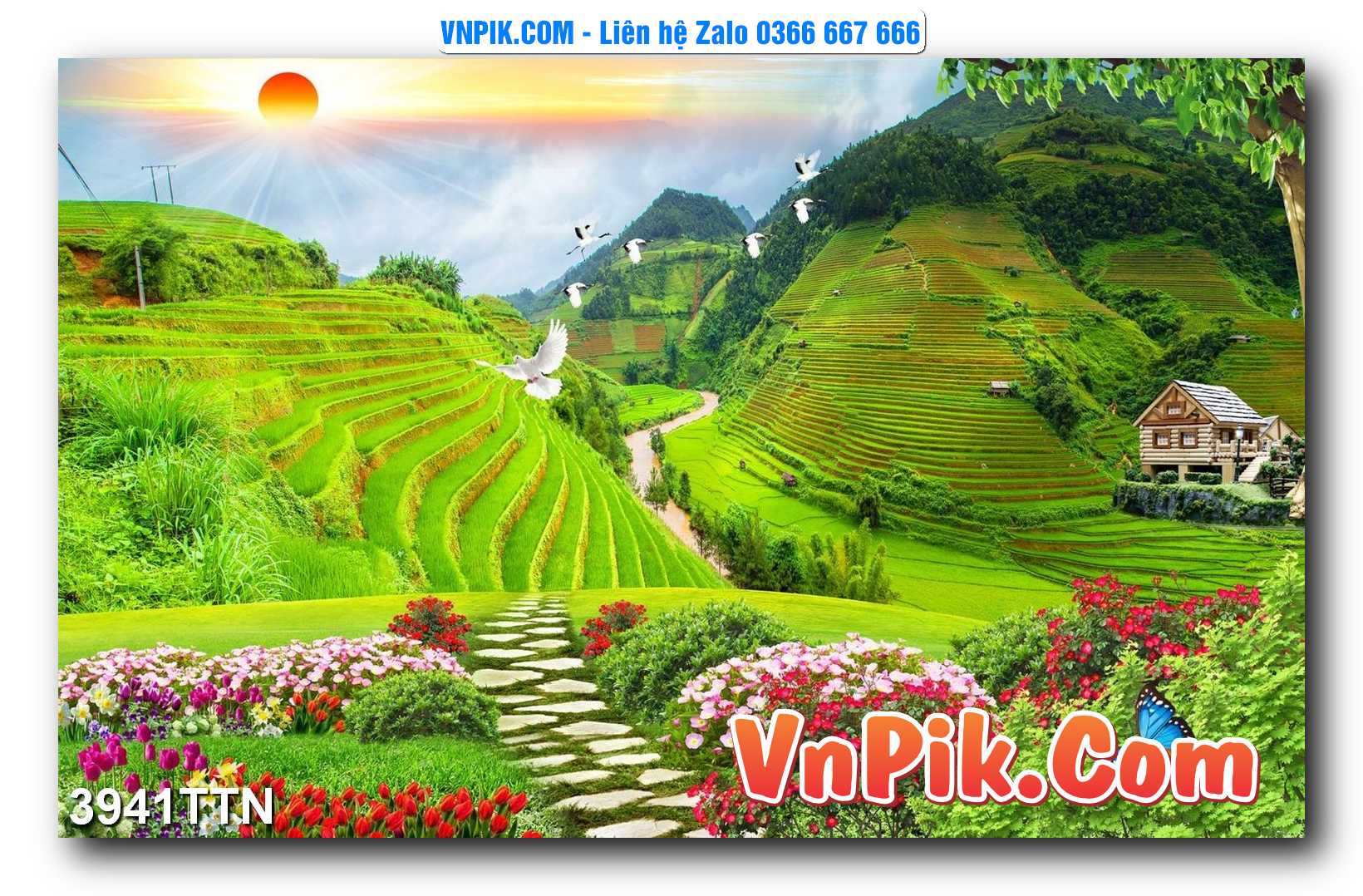 Tranh thác nước – Tranh phong thủy – Tranh treo tường mã 3941TTN