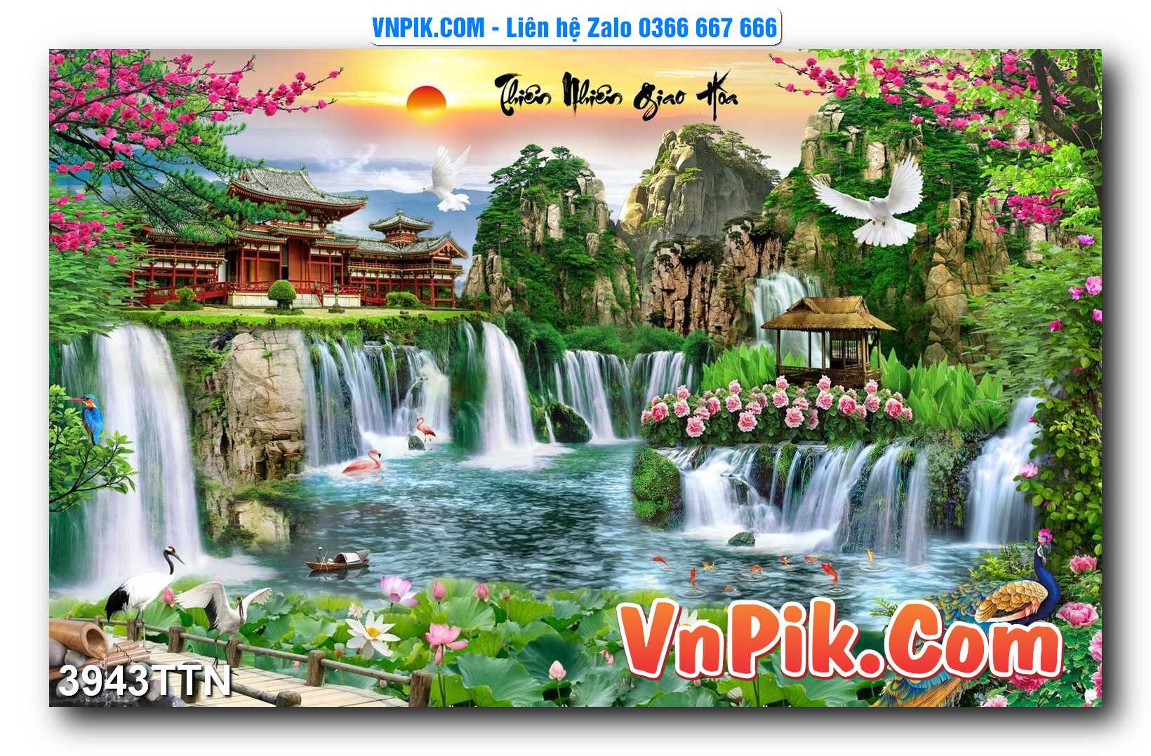 Tranh thác nước – Tranh phong thủy – Tranh treo tường mã 3943TTN