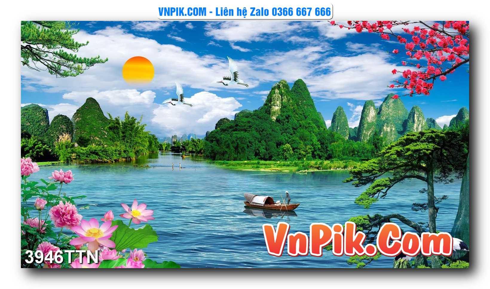 Tranh thác nước – Tranh phong thủy – Tranh treo tường mã 3946TTN
