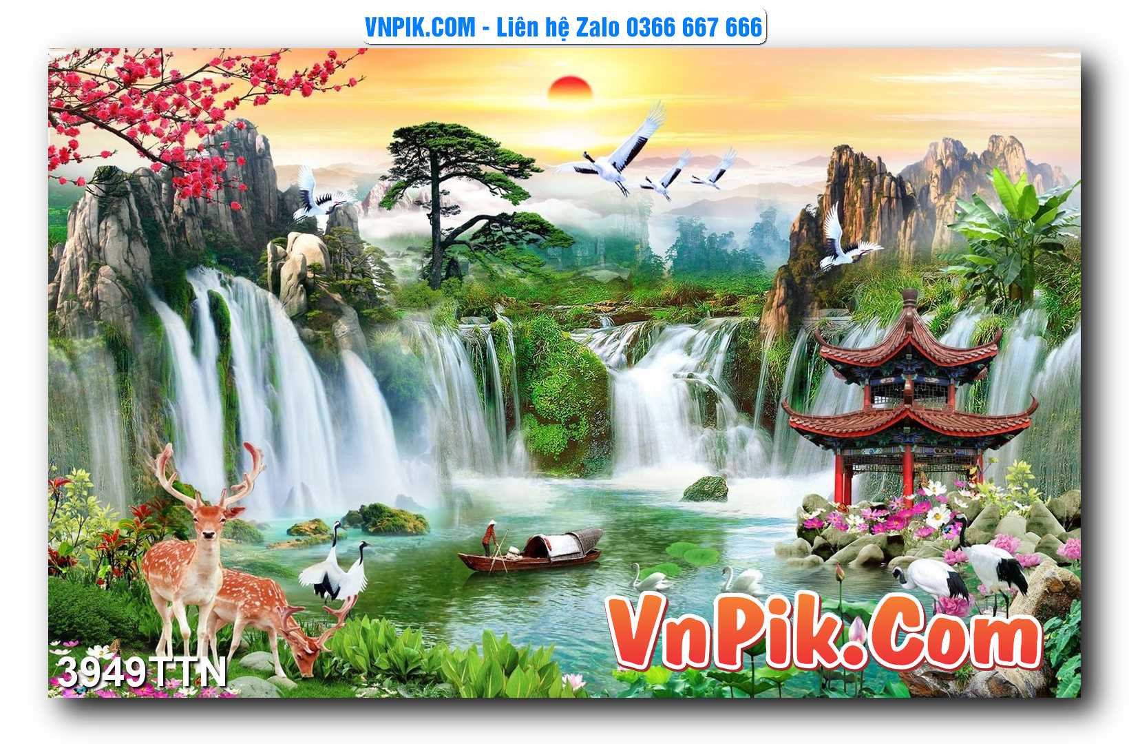 Tranh thác nước – Tranh phong thủy – Tranh treo tường mã 3949TTN