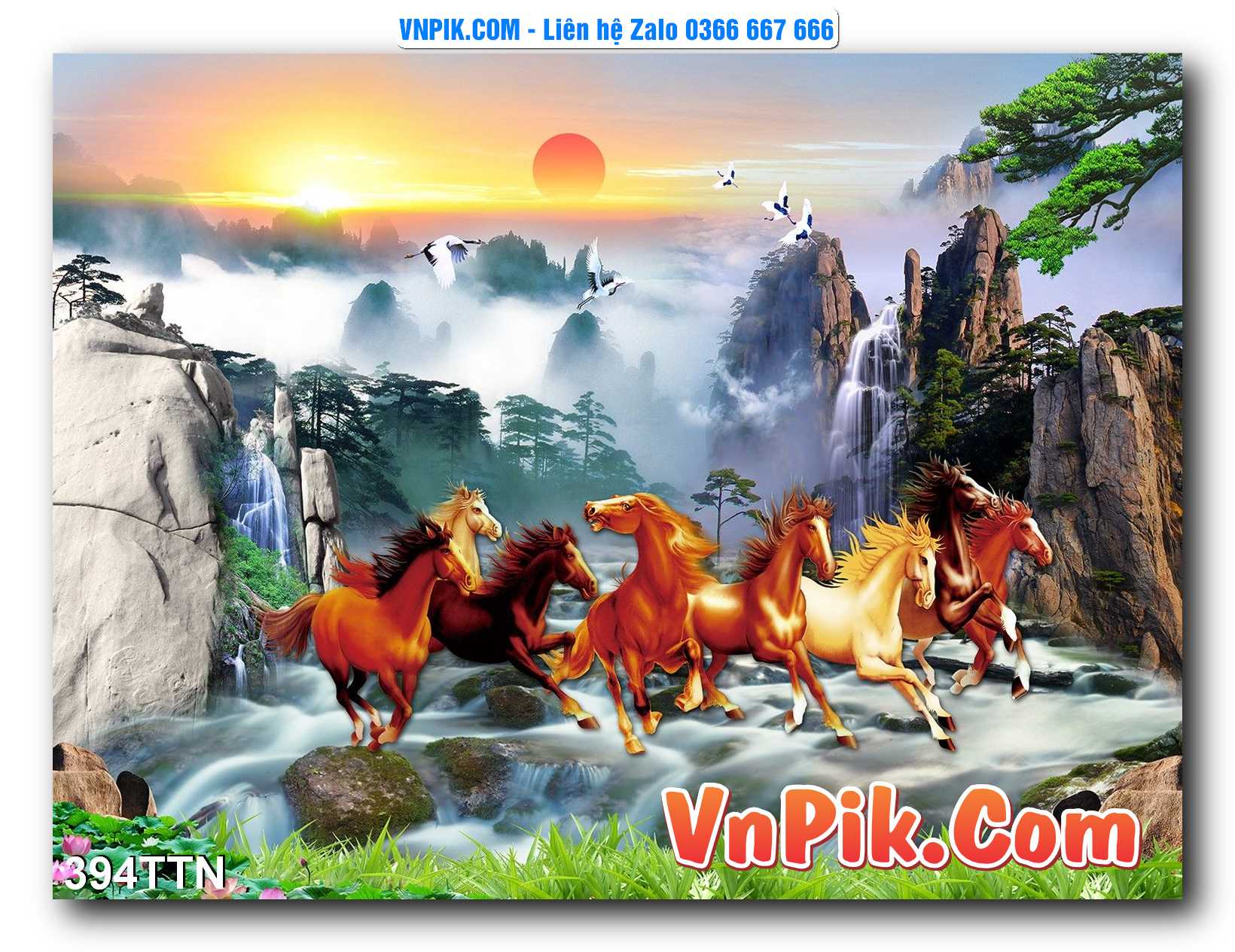 Tranh thác nước – Tranh phong thủy – Tranh treo tường mã 394TTN