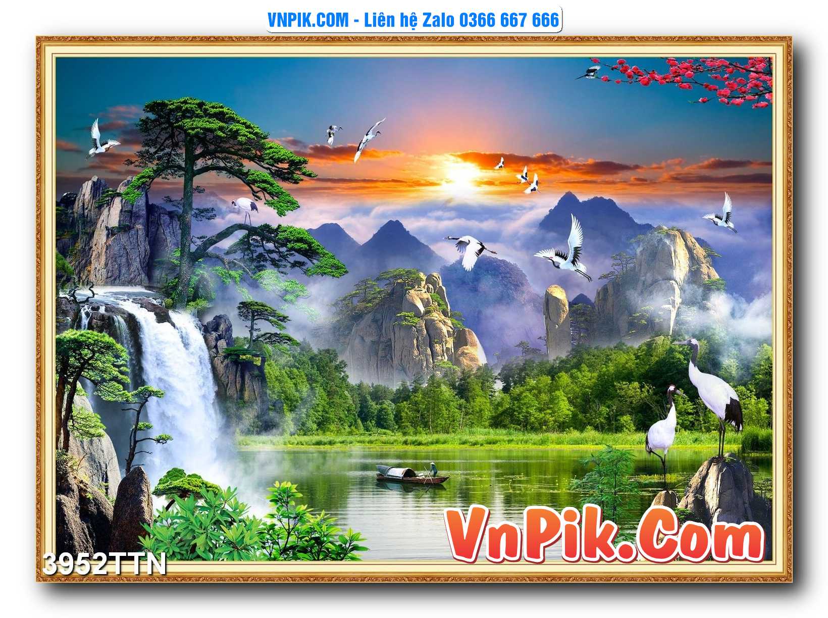 Tranh thác nước – Tranh phong thủy – Tranh treo tường mã 3952TTN
