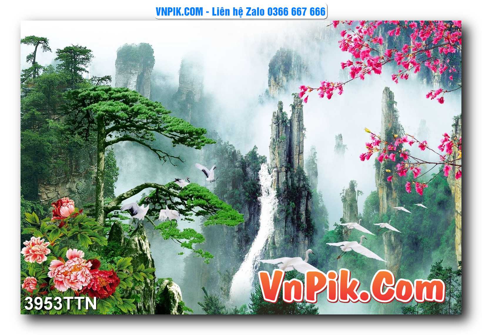 Tranh thác nước – Tranh phong thủy – Tranh treo tường mã 3953TTN