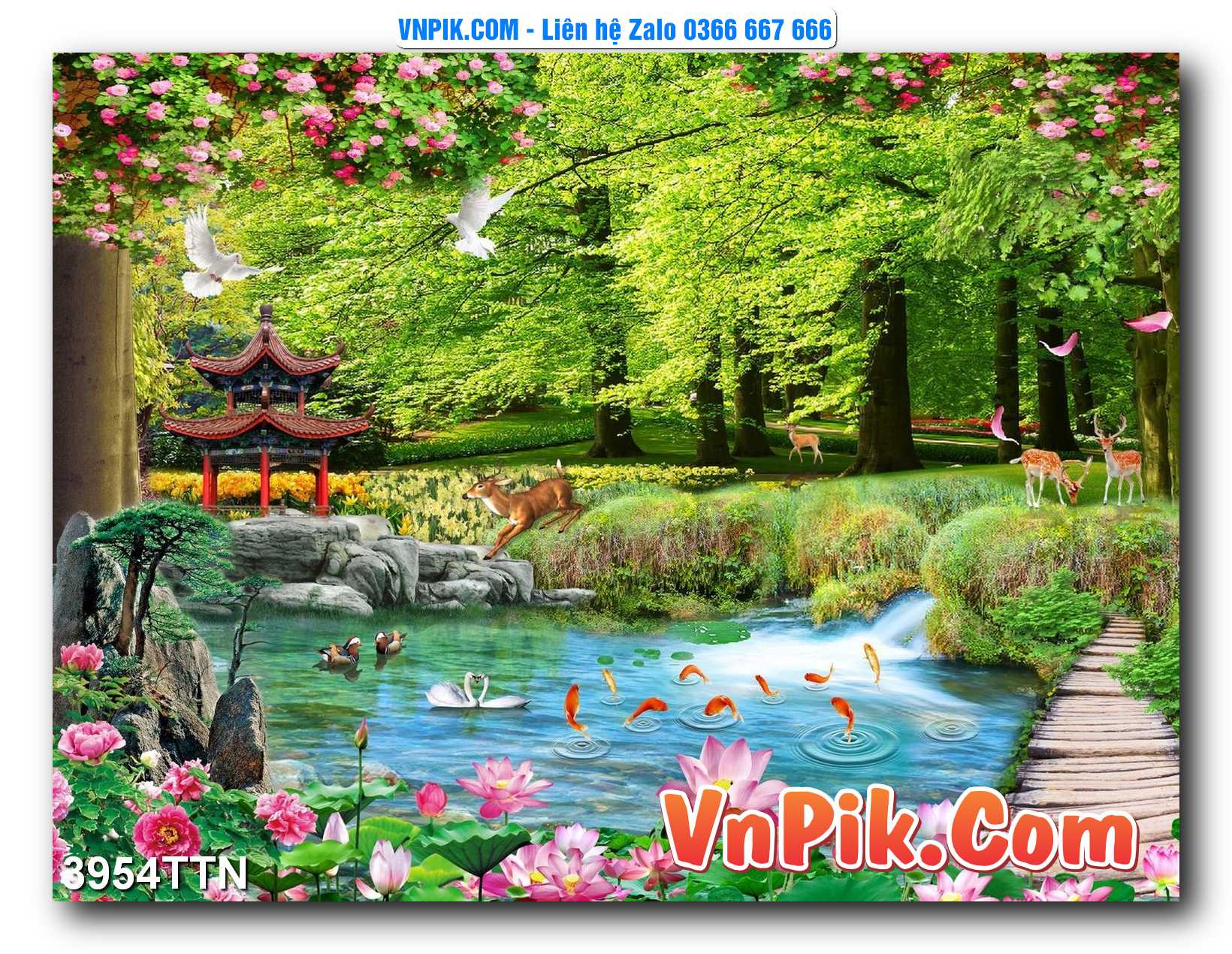 Tranh thác nước – Tranh phong thủy – Tranh treo tường mã 3954TTN