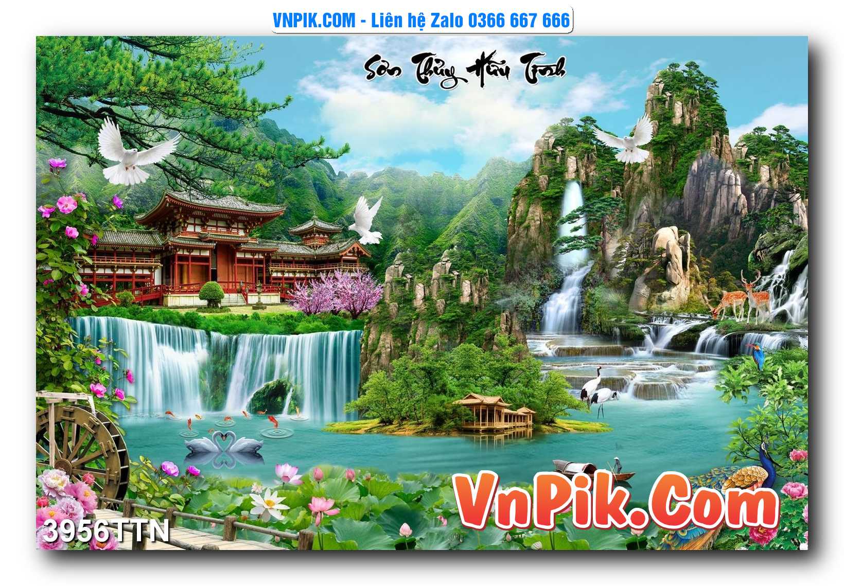 Tranh thác nước – Tranh phong thủy – Tranh treo tường mã 3956TTN