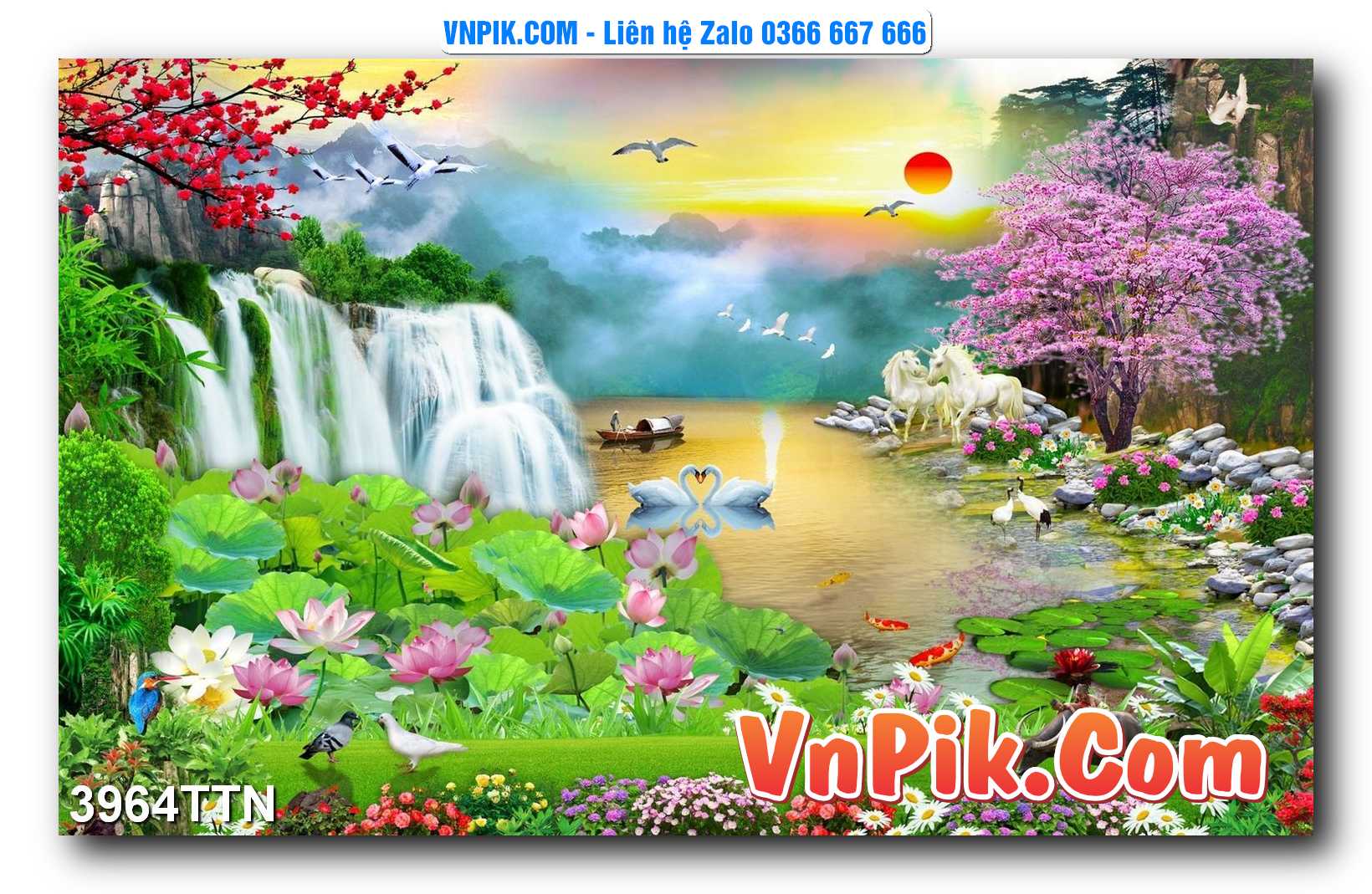 Tranh thác nước – Tranh phong thủy – Tranh treo tường mã 3964TTN
