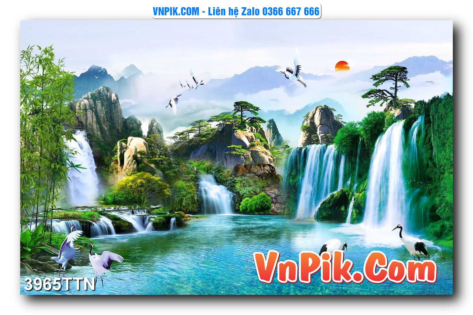 Tranh thác nước – Tranh phong thủy – Tranh treo tường mã 3965TTN