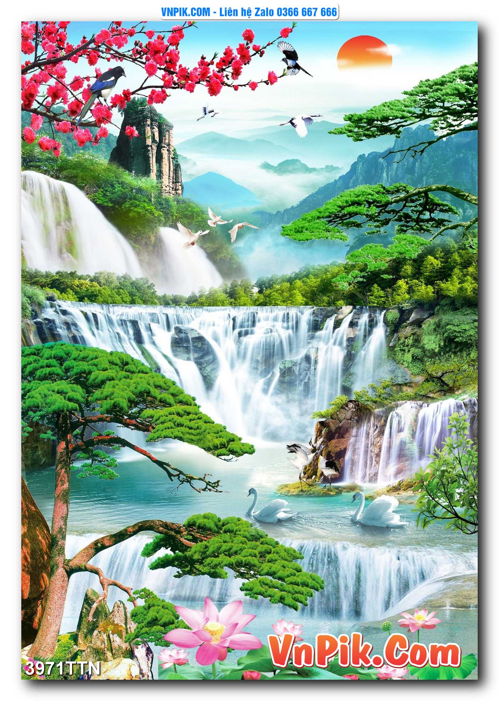 Tranh thác nước – Tranh phong thủy – Tranh treo tường mã 3971TTN