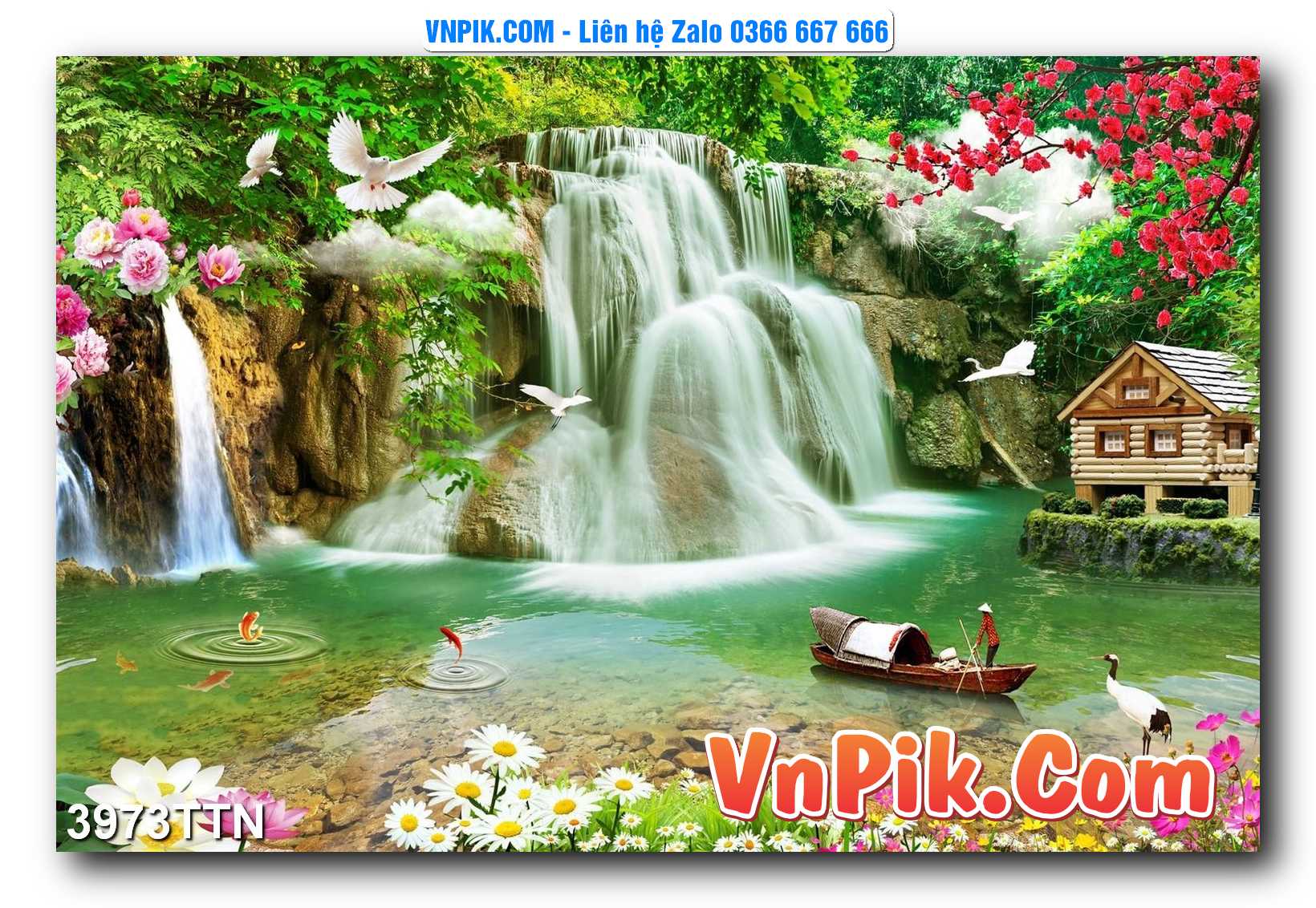 Tranh thác nước – Tranh phong thủy – Tranh treo tường mã 3973TTN