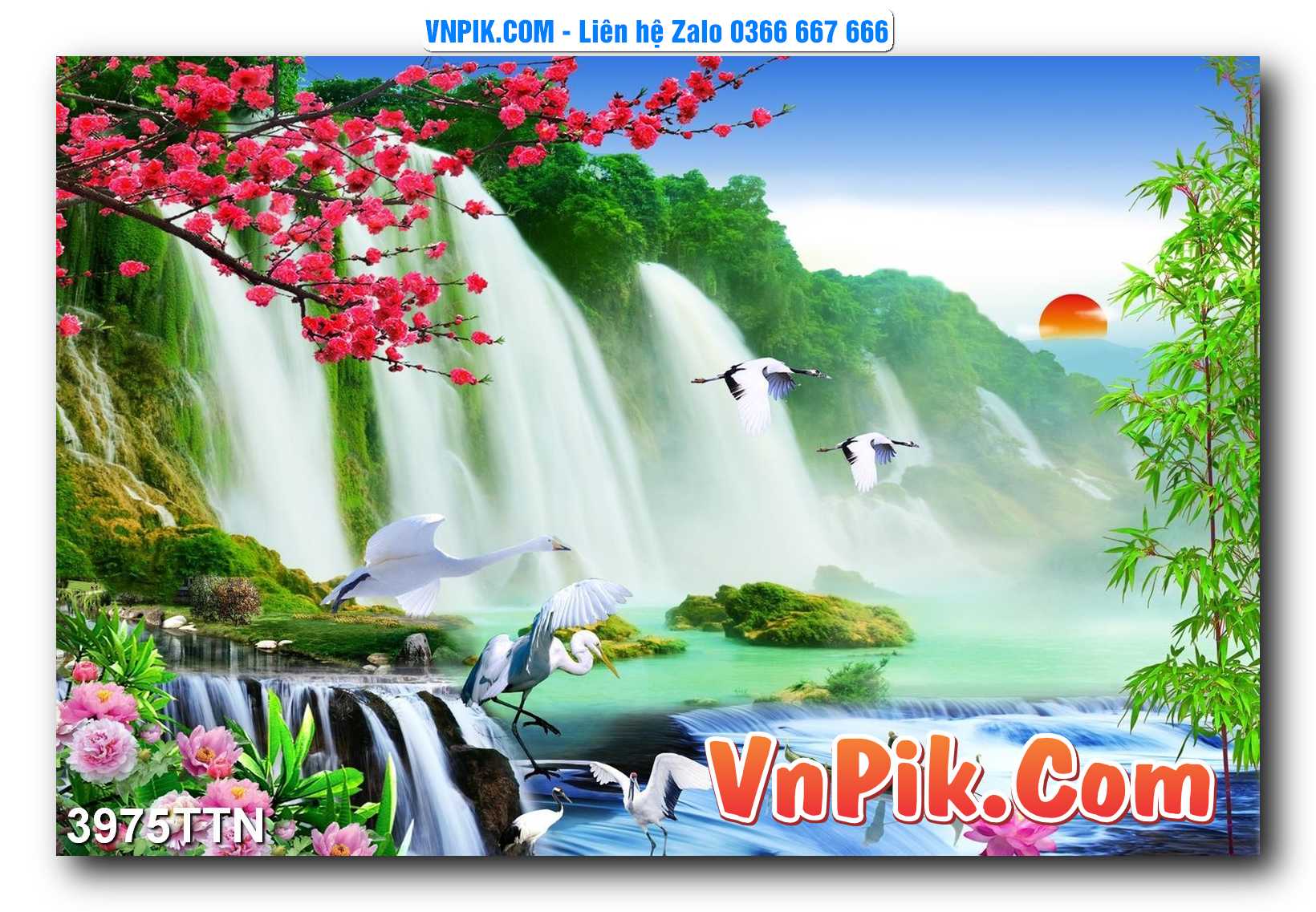 Tranh thác nước – Tranh phong thủy – Tranh treo tường mã 3975TTN
