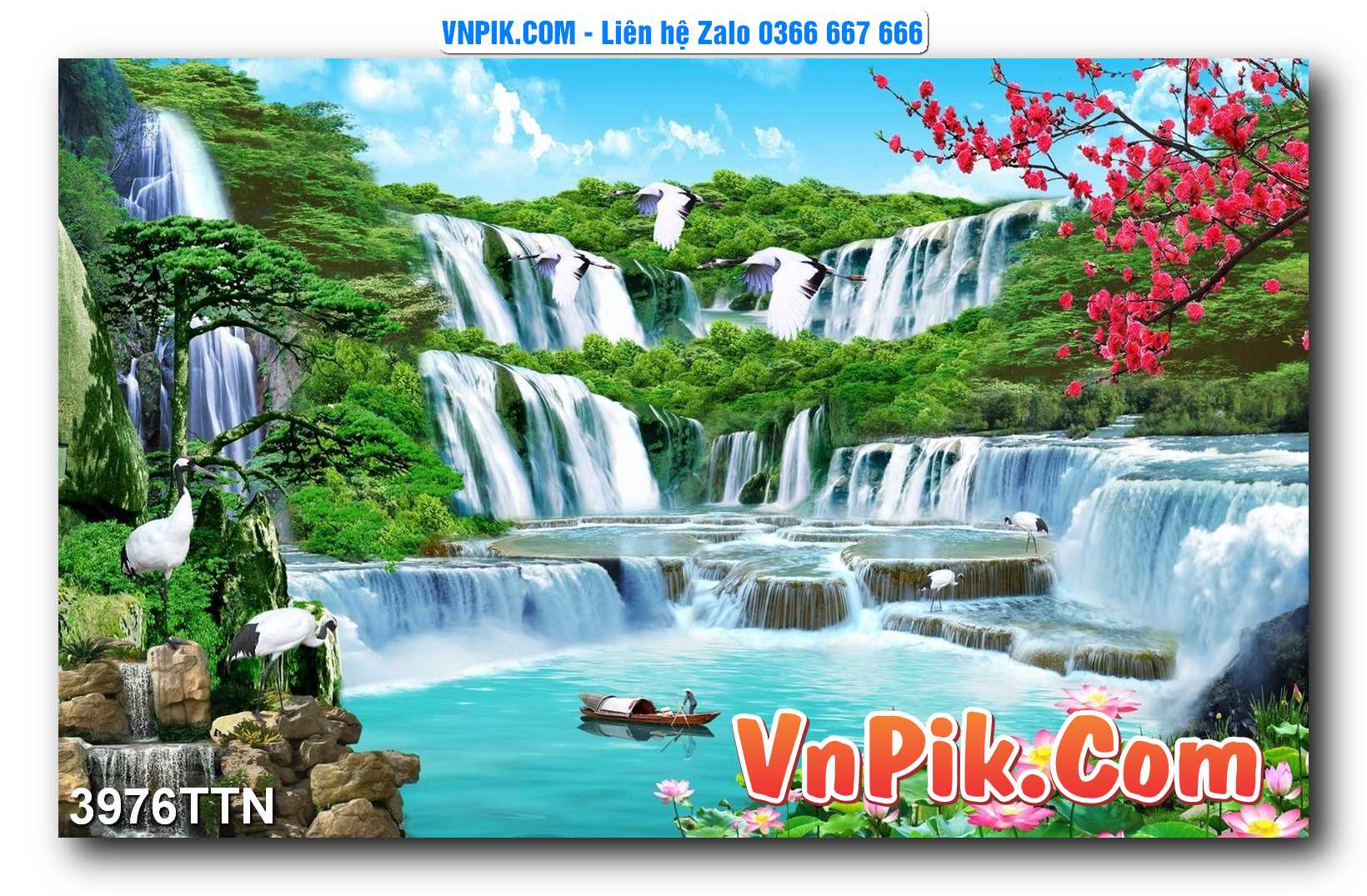 Tranh thác nước – Tranh phong thủy – Tranh treo tường mã 3976TTN