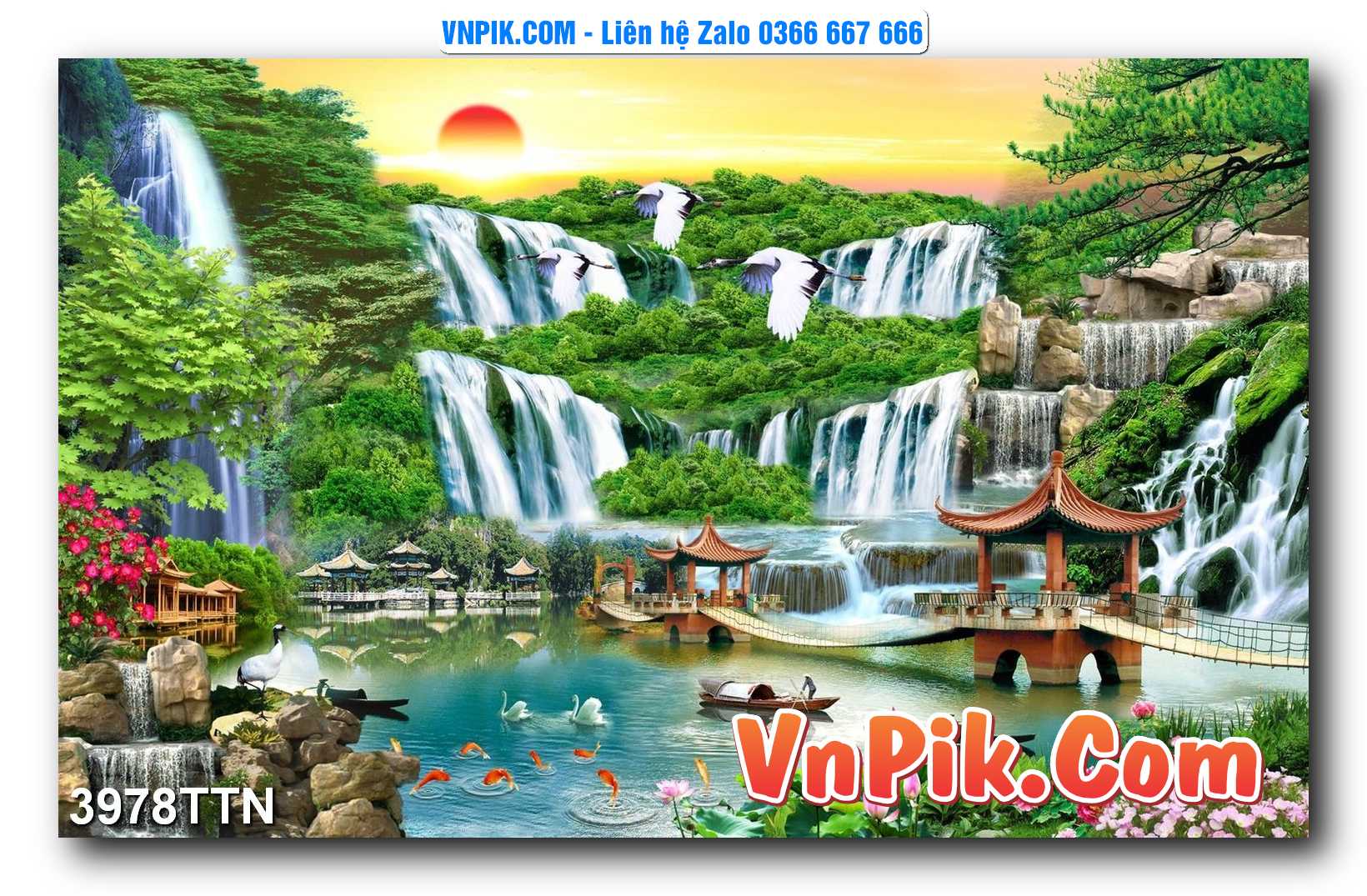 Tranh thác nước – Tranh phong thủy – Tranh treo tường mã 3978TTN
