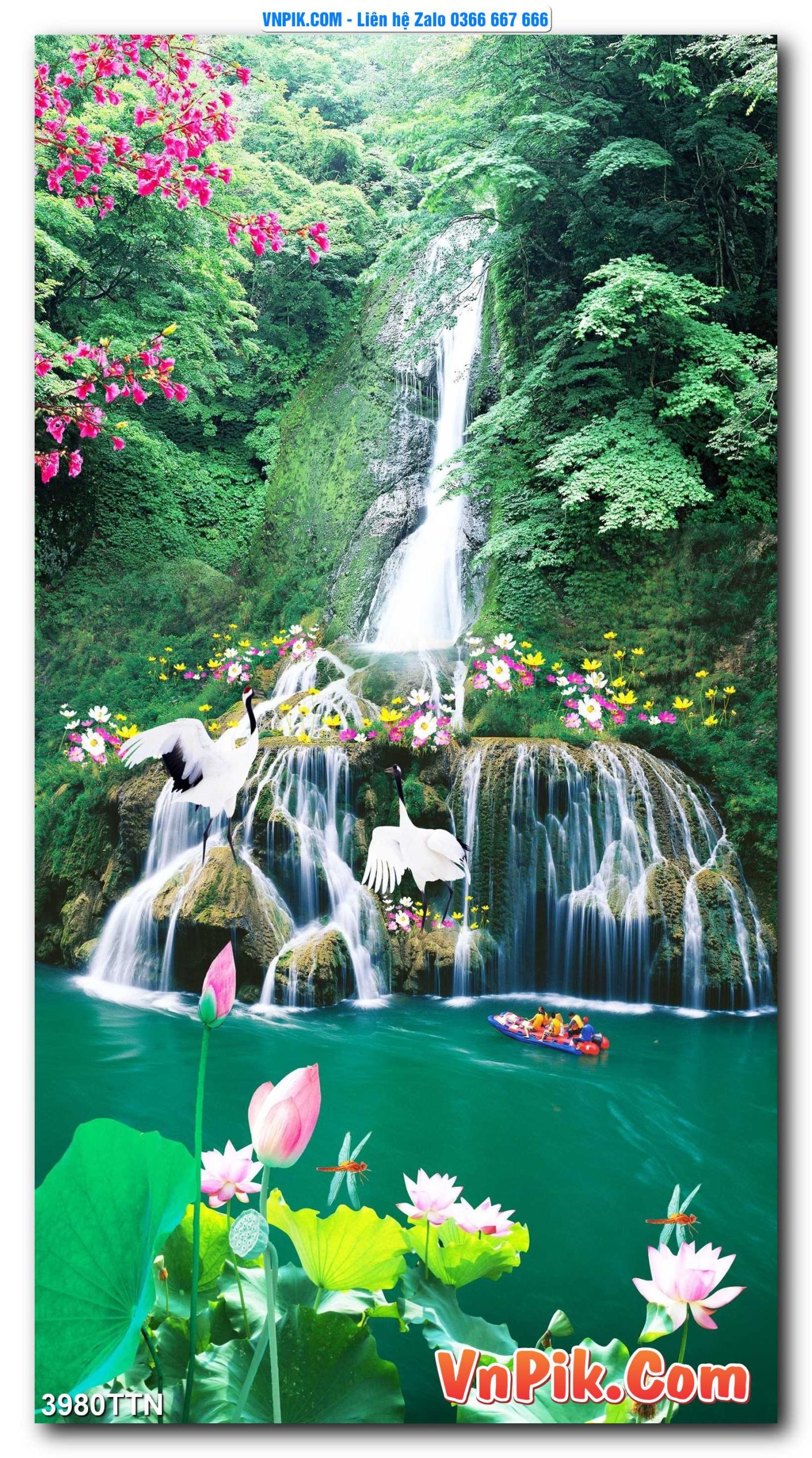 Tranh thác nước – Tranh phong thủy – Tranh treo tường mã 3980TTN