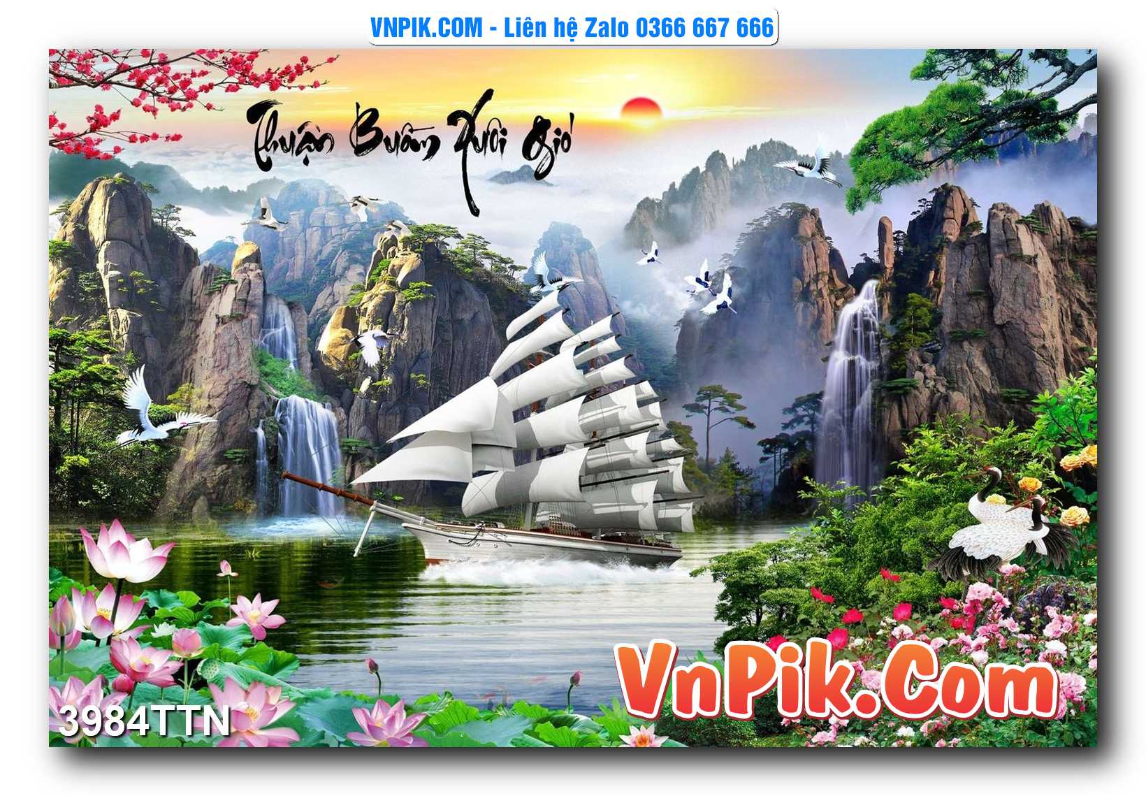 Tranh thác nước – Tranh phong thủy – Tranh treo tường mã 3984TTN