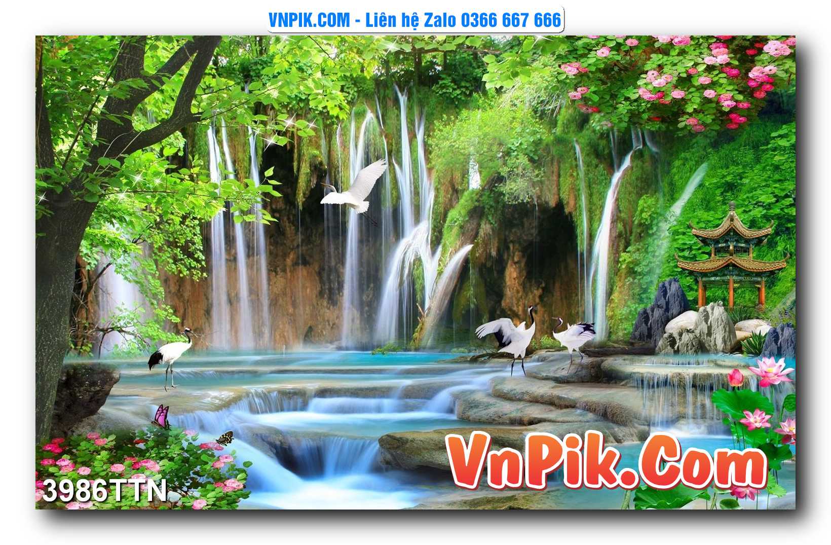 Tranh thác nước – Tranh phong thủy – Tranh treo tường mã 3986TTN