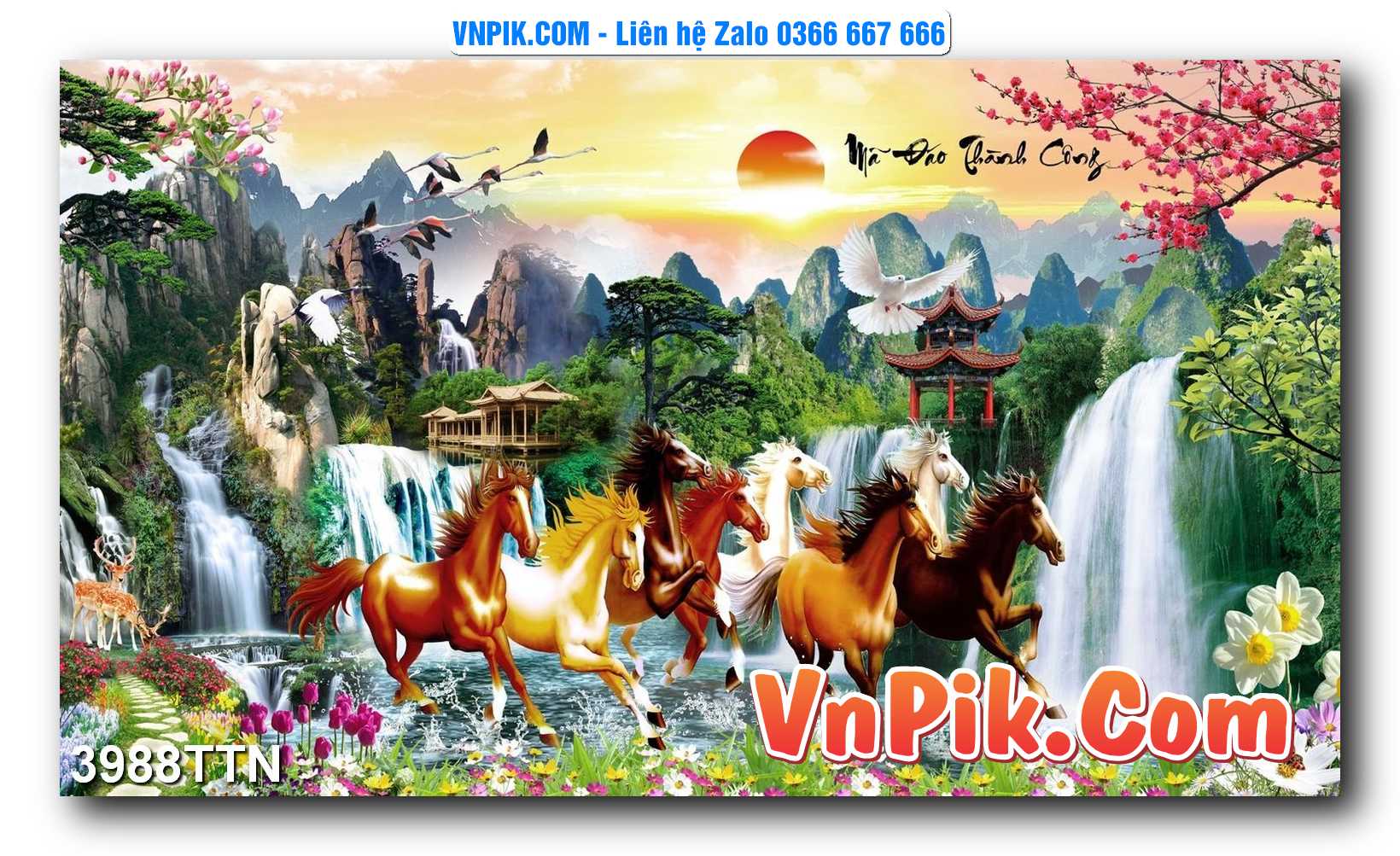 Tranh thác nước – Tranh phong thủy – Tranh treo tường mã 3988TTN