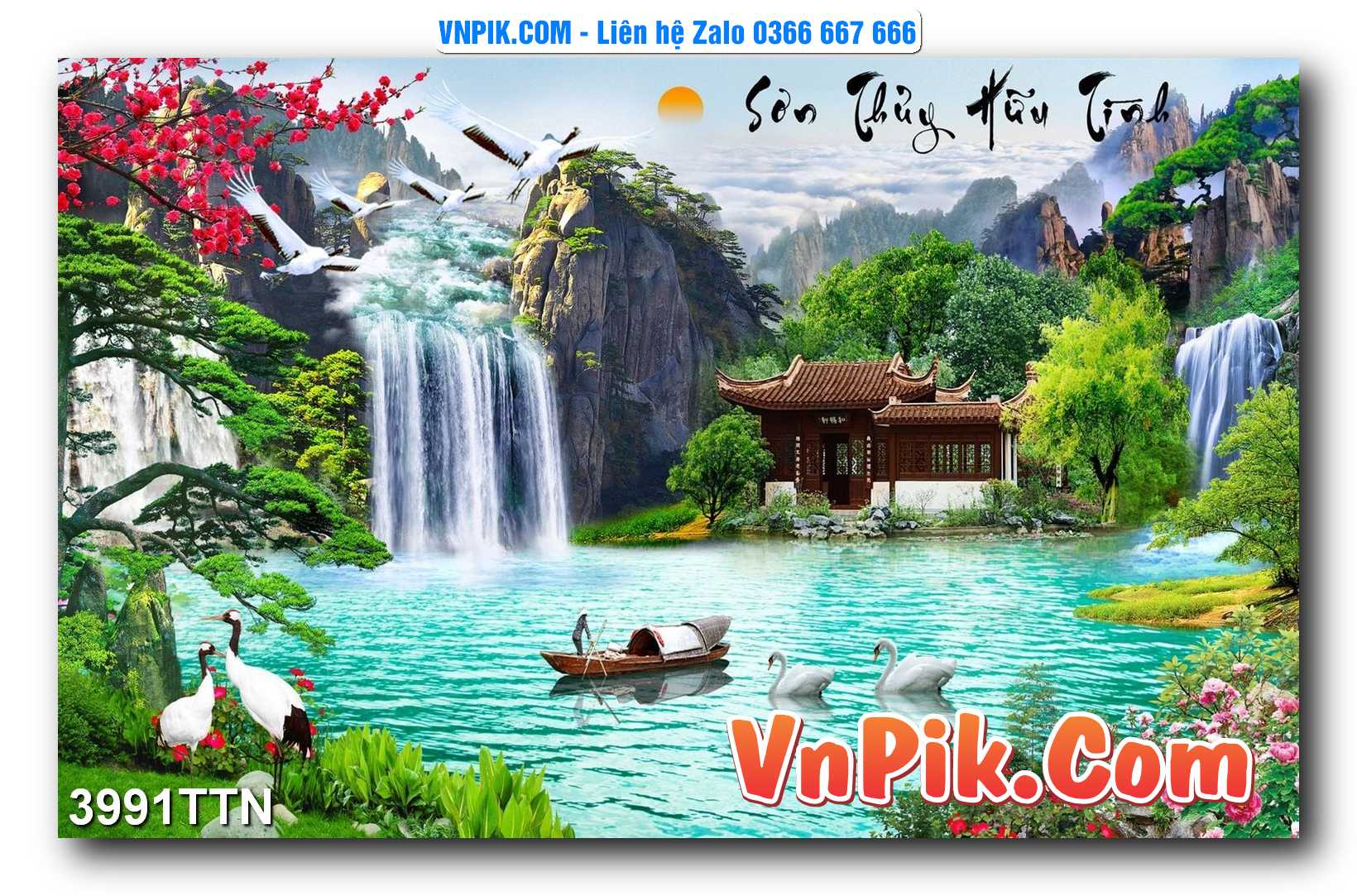 Tranh thác nước – Tranh phong thủy – Tranh treo tường mã 3991TTN