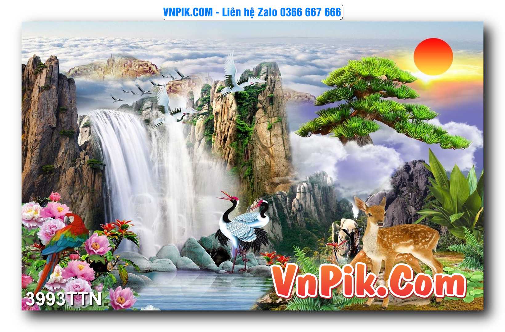 Tranh thác nước – Tranh phong thủy – Tranh treo tường mã 3993TTN