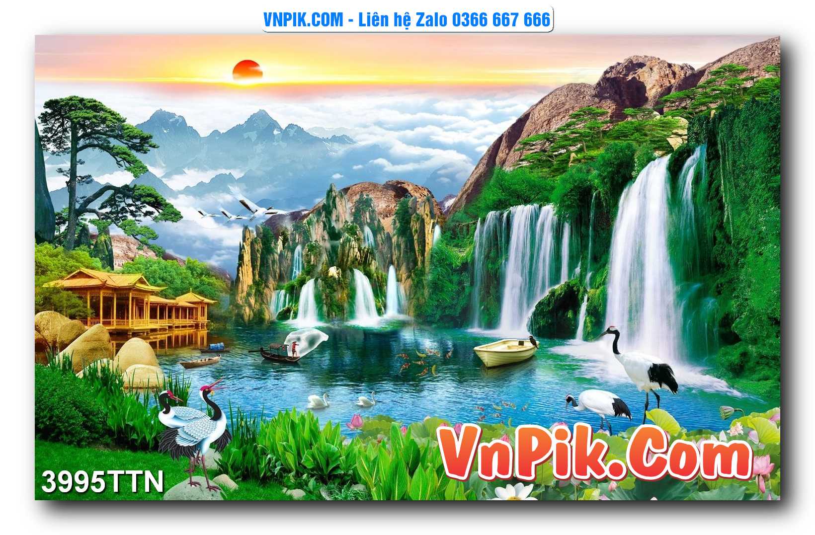 Tranh thác nước – Tranh phong thủy – Tranh treo tường mã 3995TTN