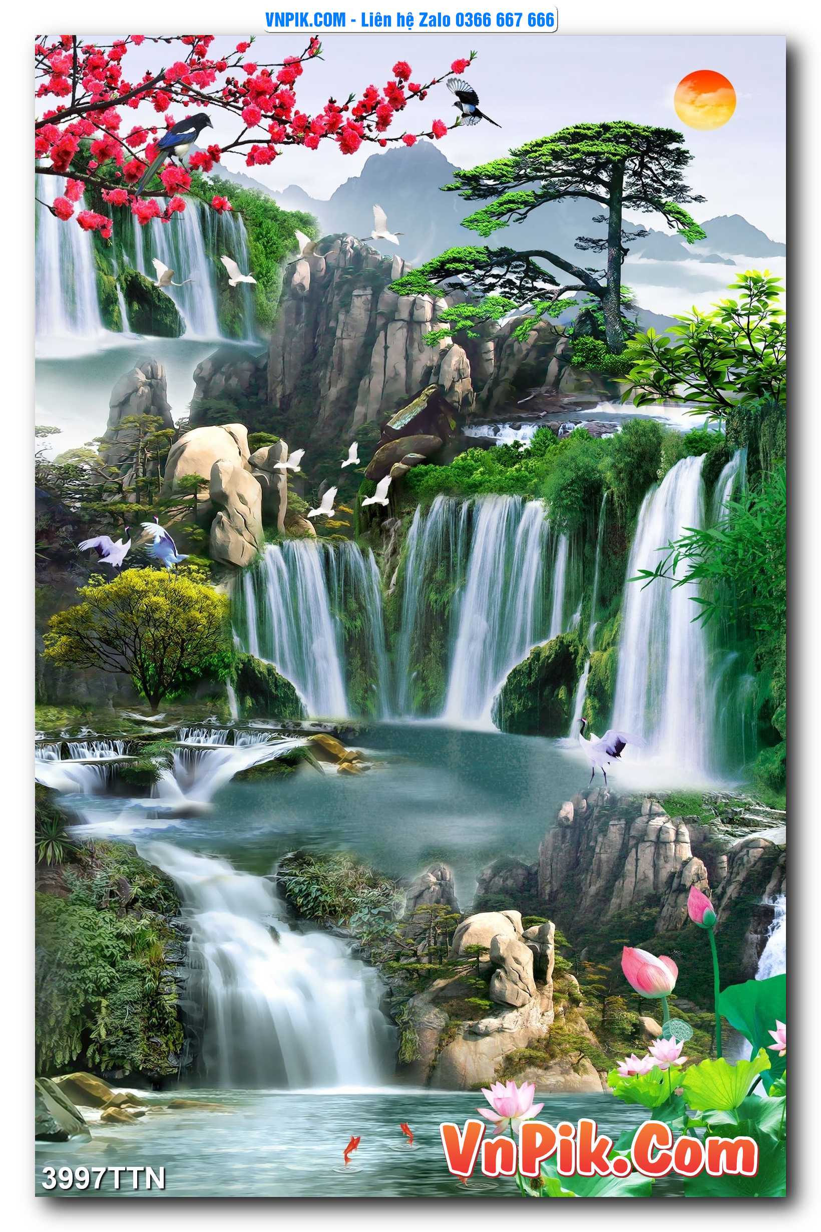 Tranh thác nước – Tranh phong thủy – Tranh treo tường mã 3997TTN