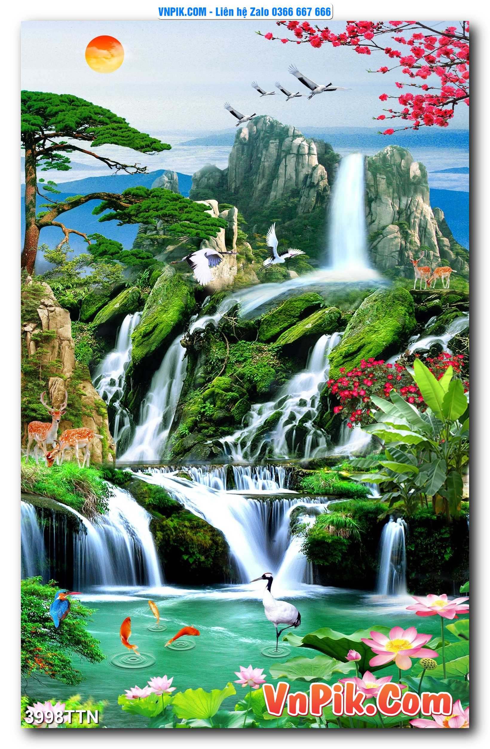 Tranh thác nước – Tranh phong thủy – Tranh treo tường mã 3998TTN