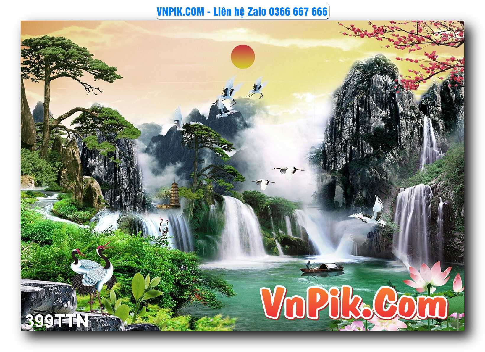 Tranh thác nước – Tranh phong thủy – Tranh treo tường mã 399TTN