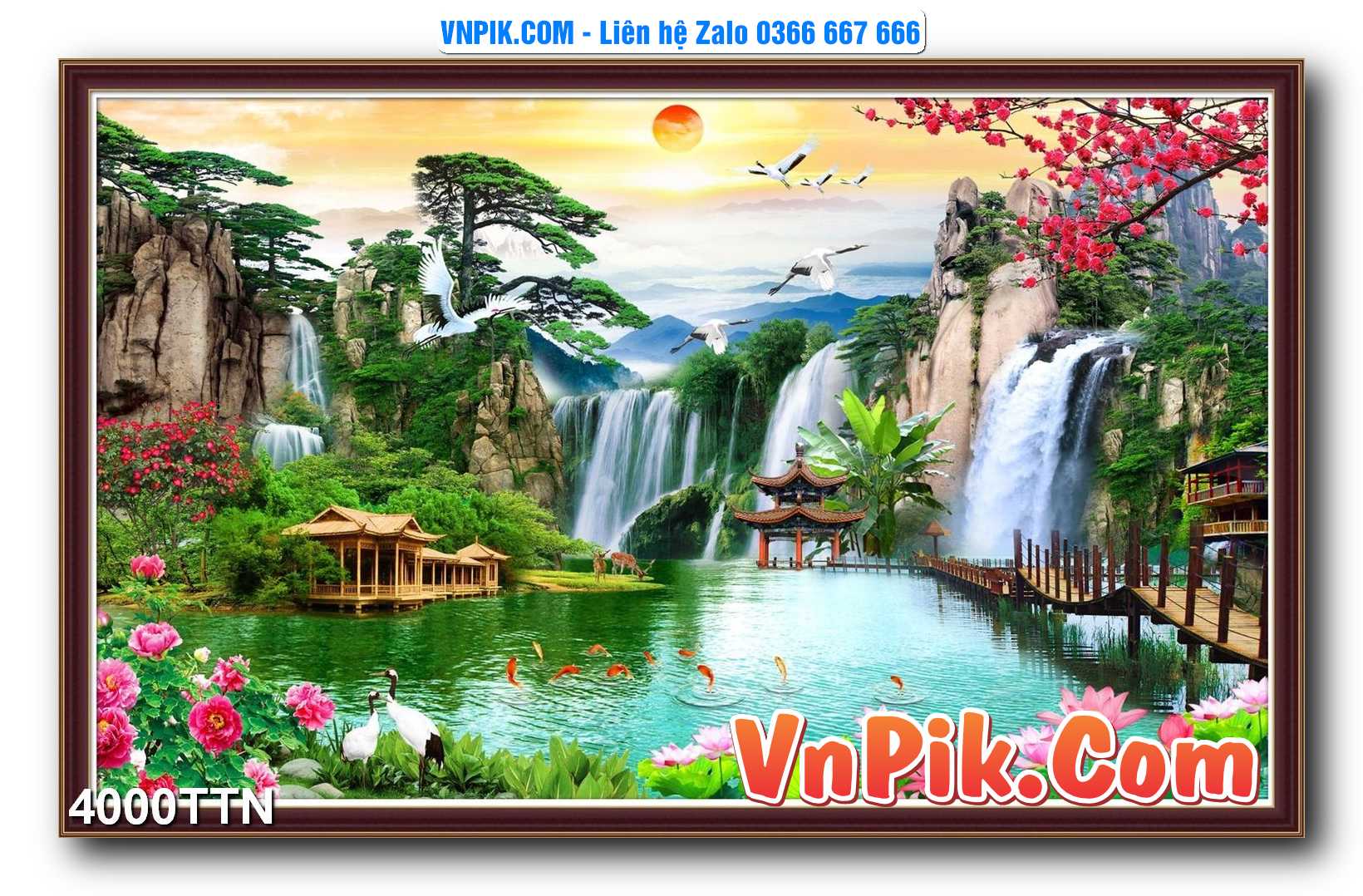 Tranh thác nước – Tranh phong thủy – Tranh treo tường mã 4000TTN