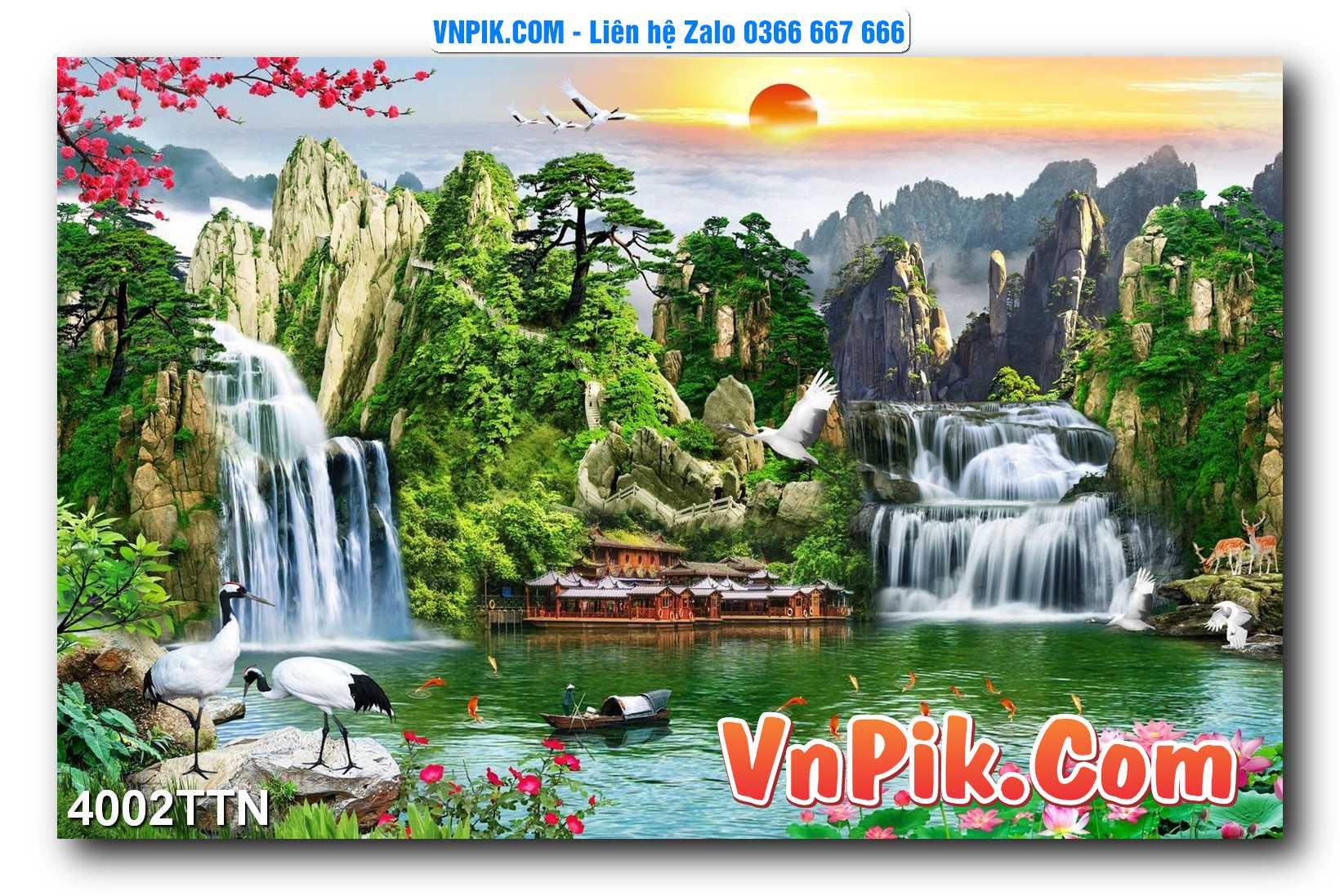 Tranh thác nước – Tranh phong thủy – Tranh treo tường mã 4002TTN