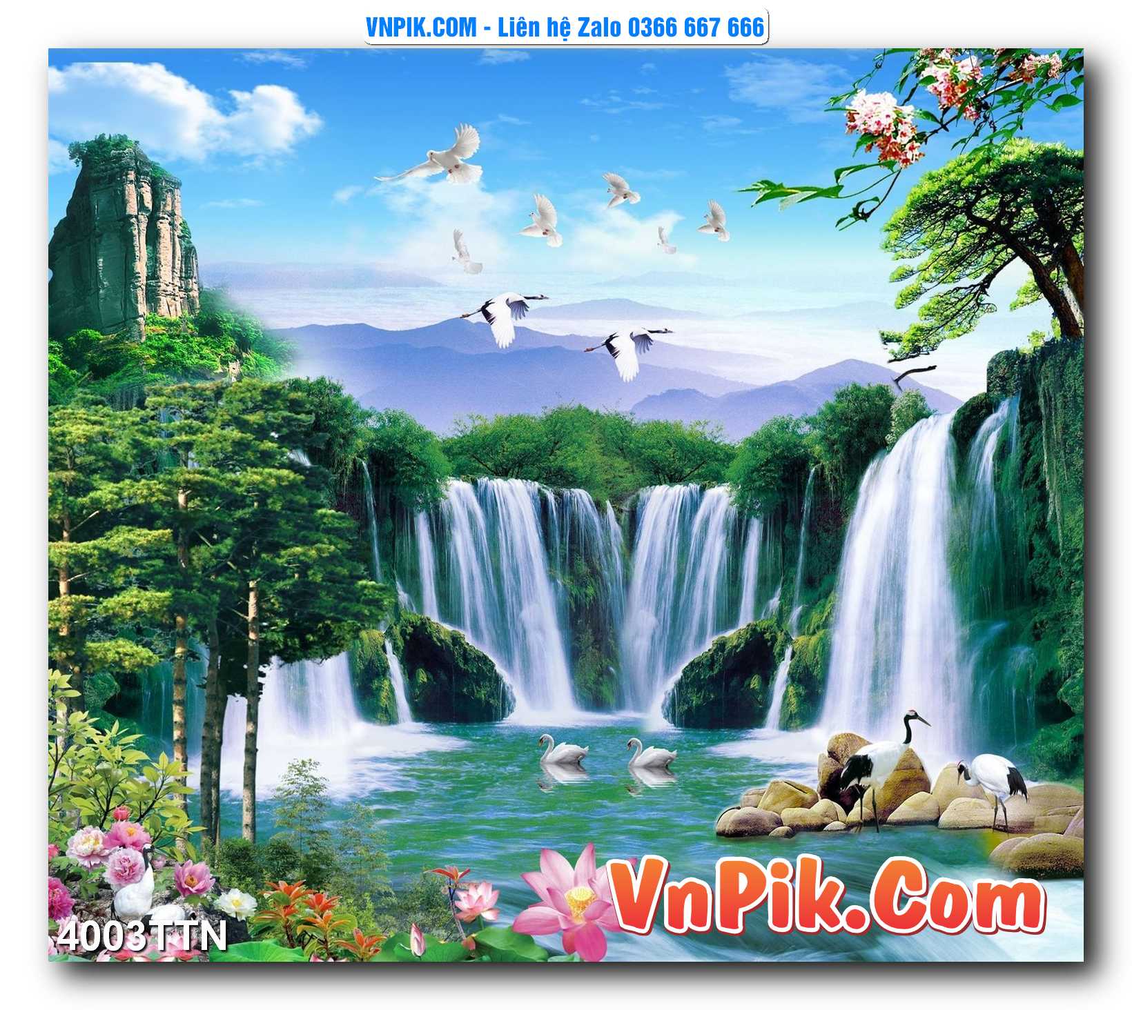 Tranh thác nước – Tranh phong thủy – Tranh treo tường mã 4003TTN