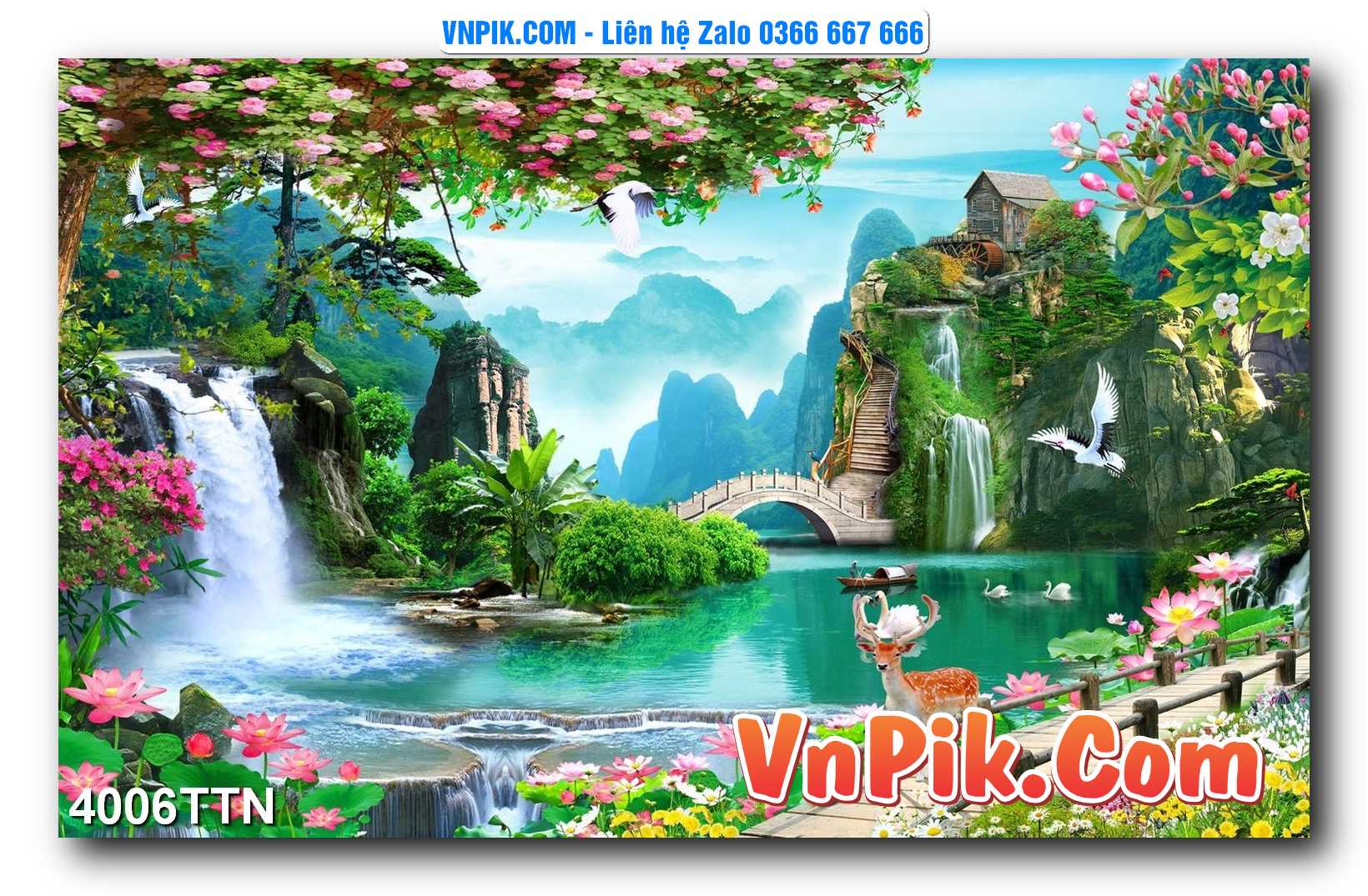 Tranh thác nước – Tranh phong thủy – Tranh treo tường mã 4006TTN