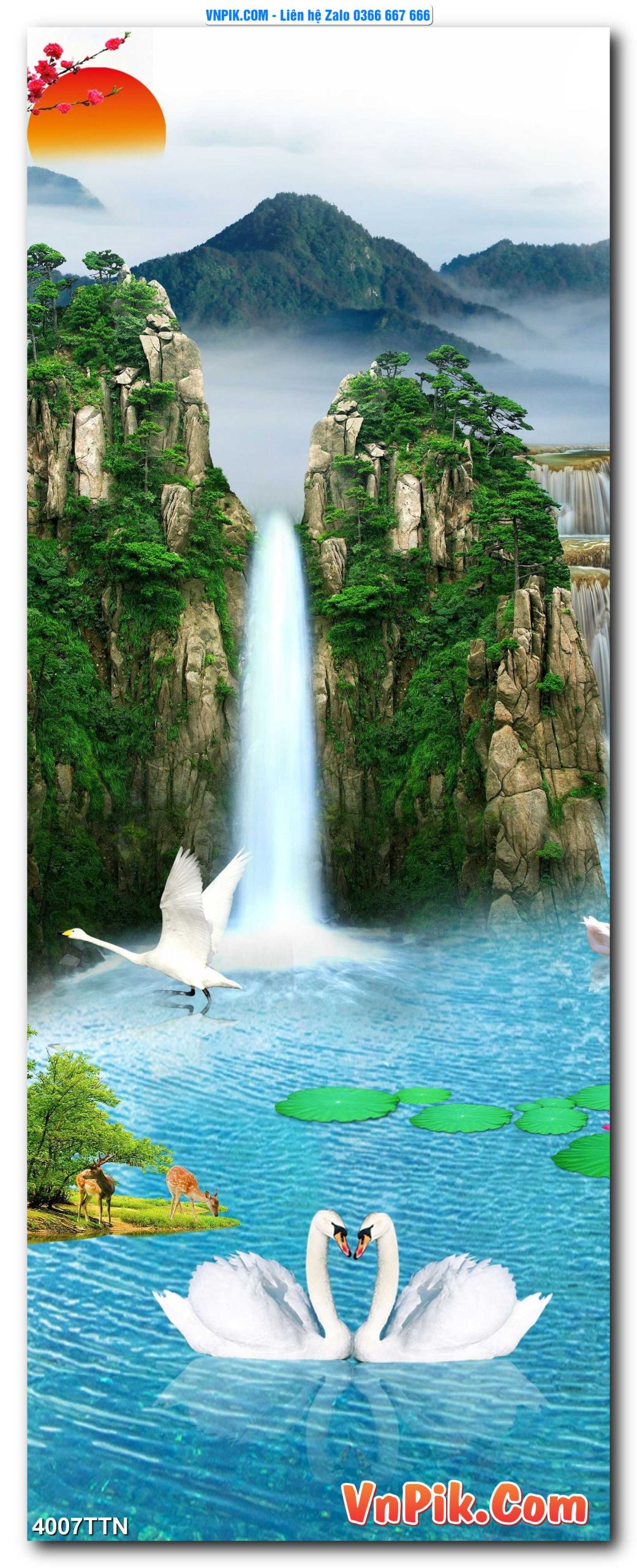 Tranh thác nước – Tranh phong thủy – Tranh treo tường mã 4007TTN