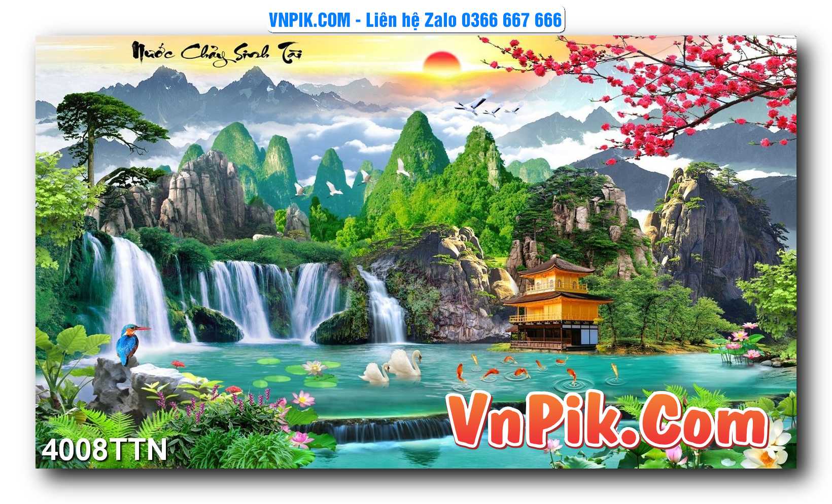 Tranh thác nước – Tranh phong thủy – Tranh treo tường mã 4008TTN