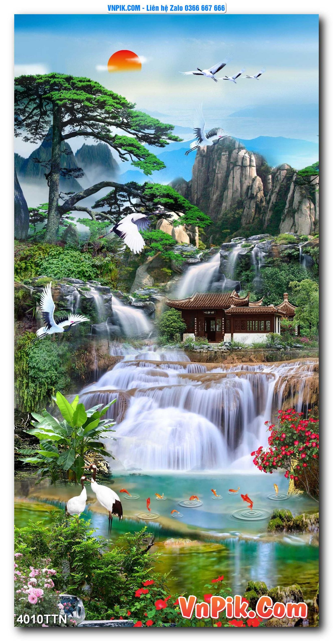 Tranh thác nước – Tranh phong thủy – Tranh treo tường mã 4010TTN
