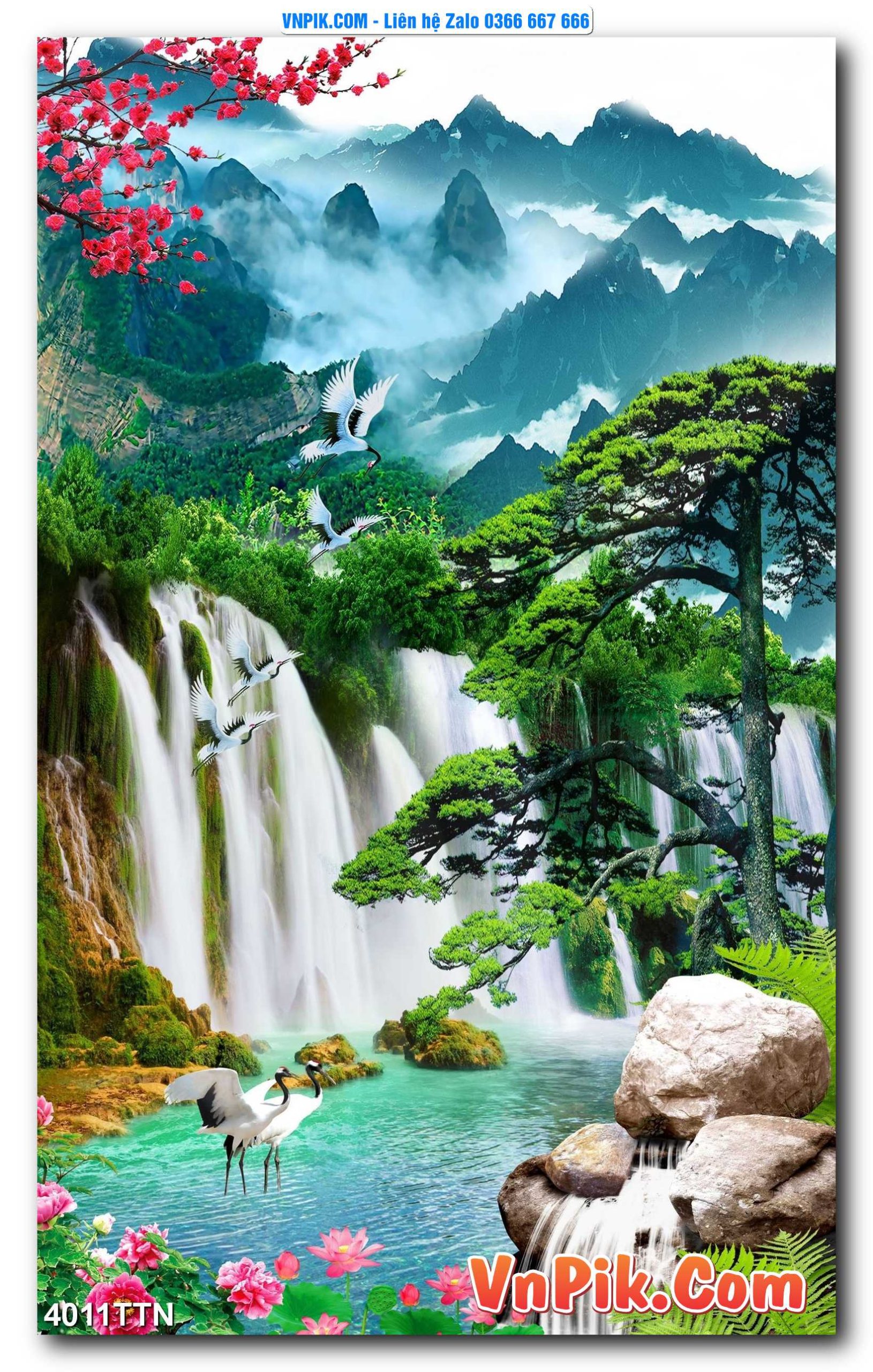 Tranh thác nước – Tranh phong thủy – Tranh treo tường mã 4011TTN