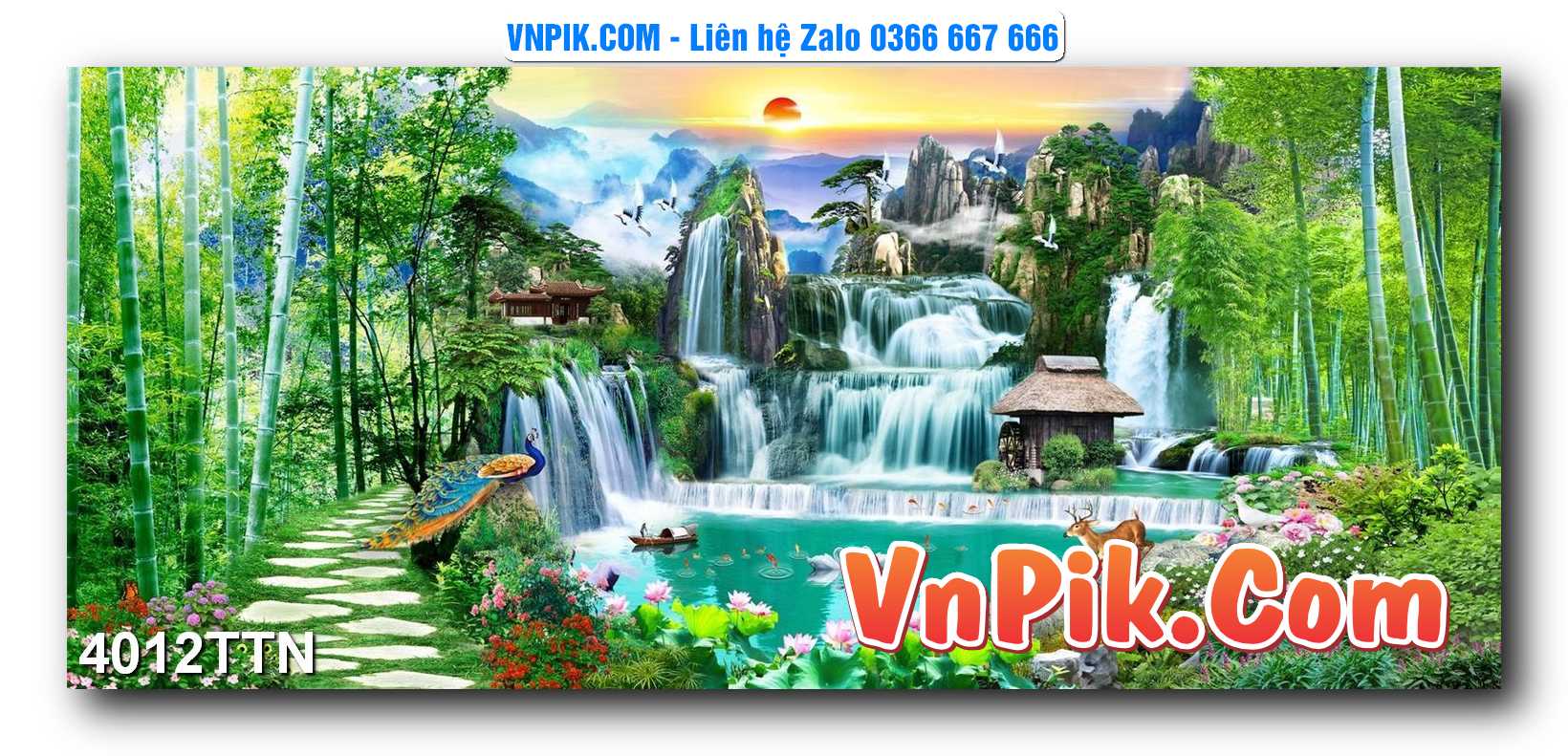 Tranh thác nước – Tranh phong thủy – Tranh treo tường mã 4012TTN