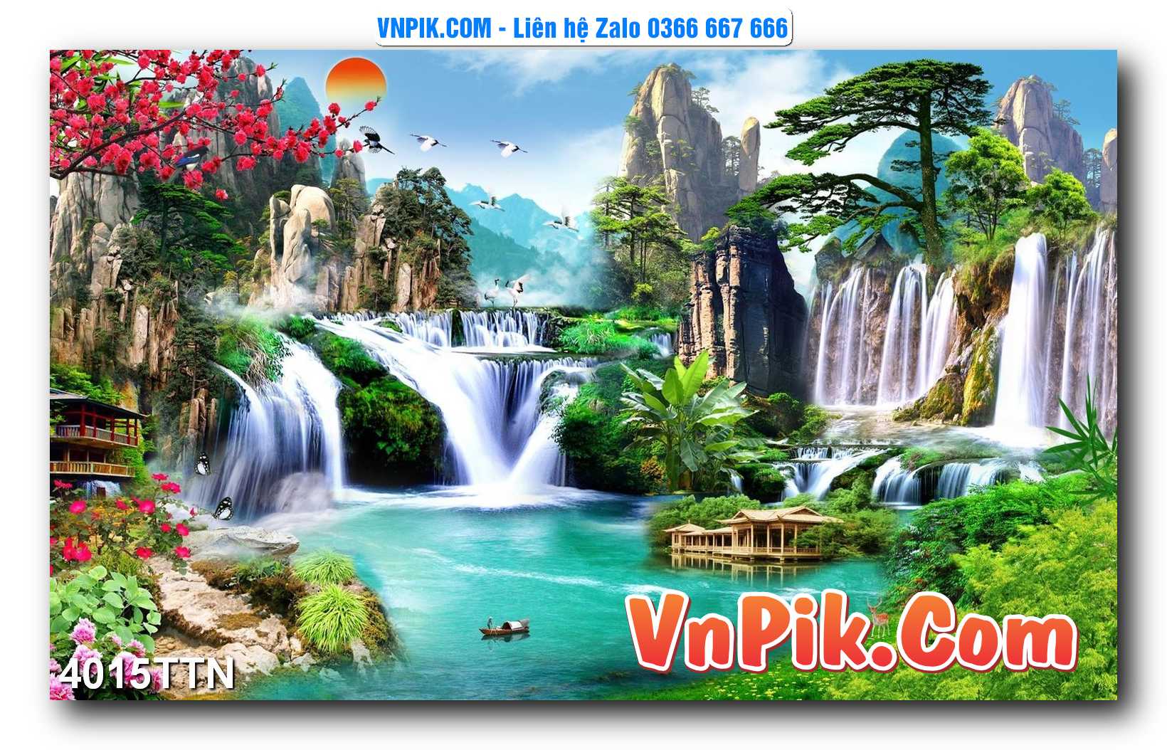 Tranh thác nước – Tranh phong thủy – Tranh treo tường mã 4015TTN