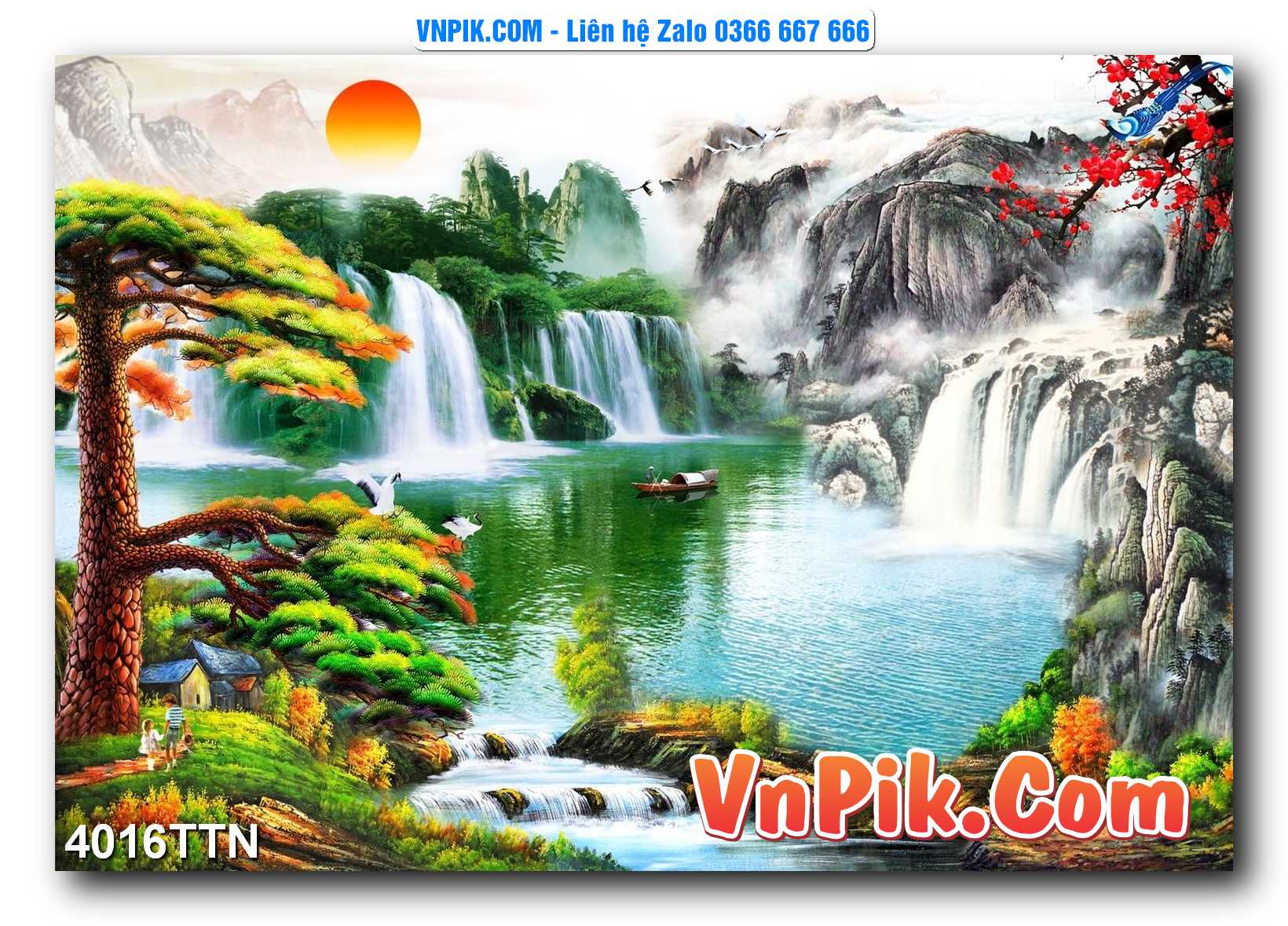 Tranh thác nước – Tranh phong thủy – Tranh treo tường mã 4016TTN