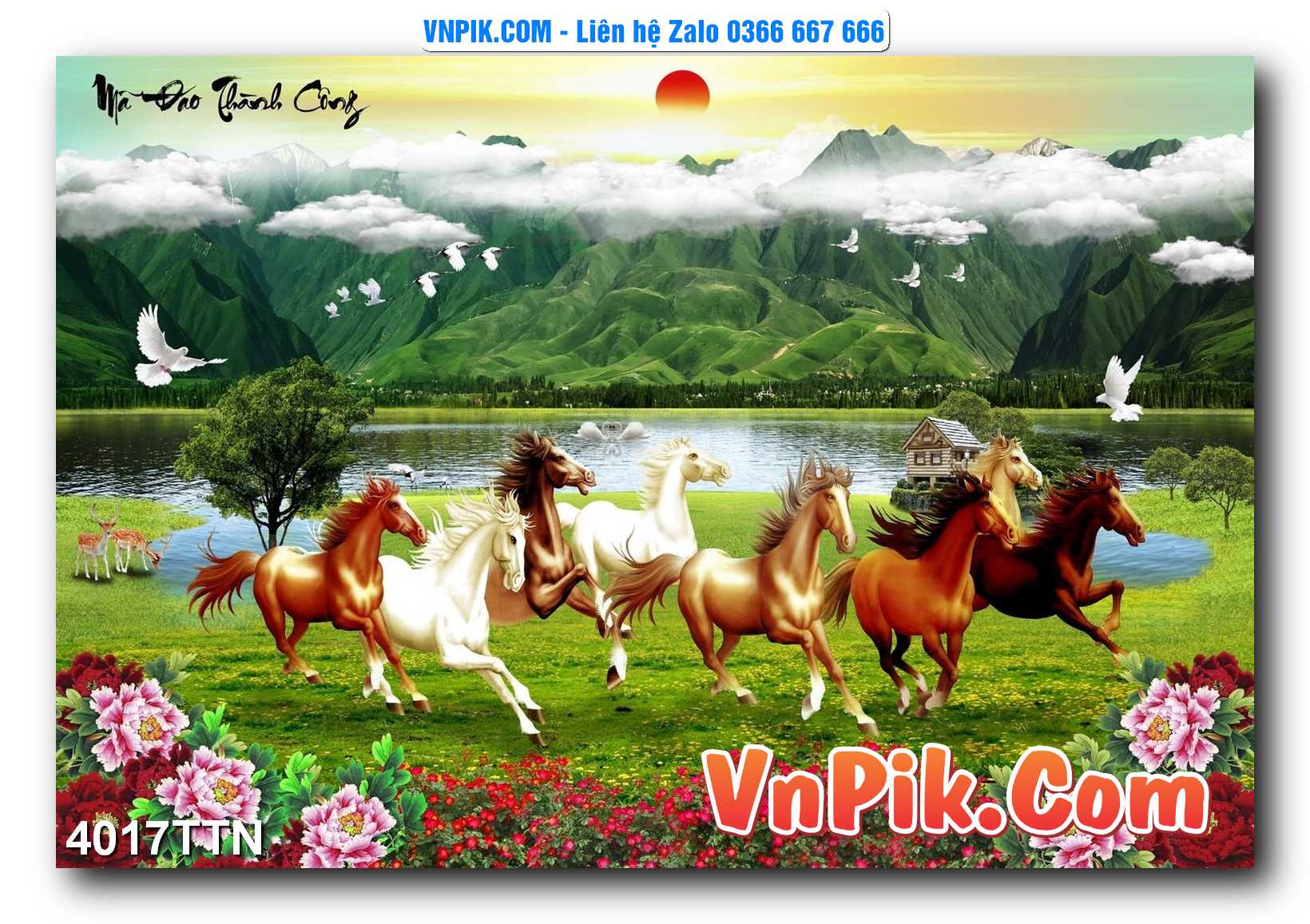 Tranh thác nước – Tranh phong thủy – Tranh treo tường mã 4017TTN