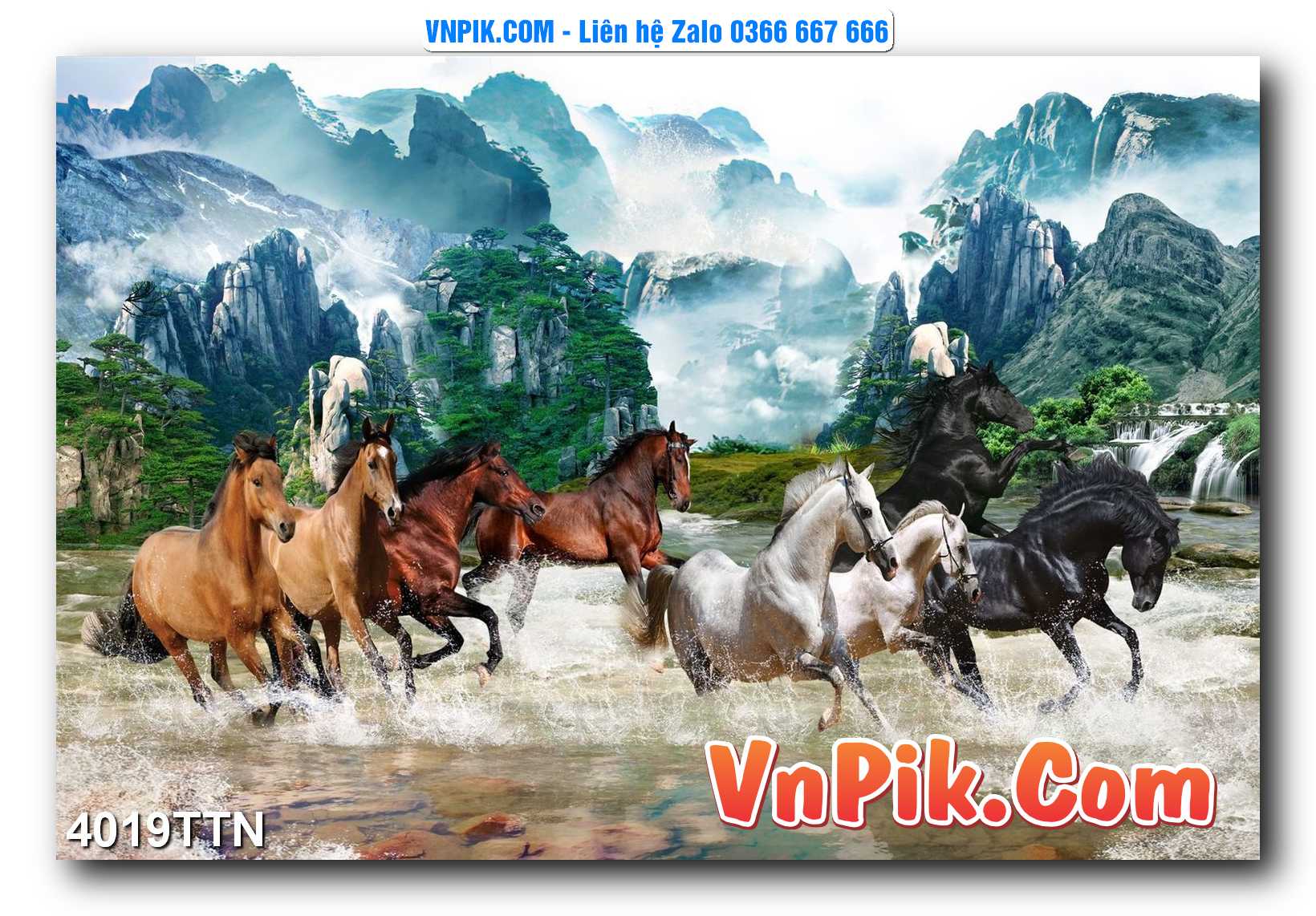 Tranh thác nước – Tranh phong thủy – Tranh treo tường mã 4019TTN