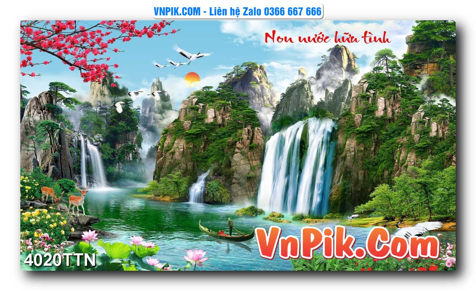 Tranh thác nước – Tranh phong thủy – Tranh treo tường mã 4020TTN