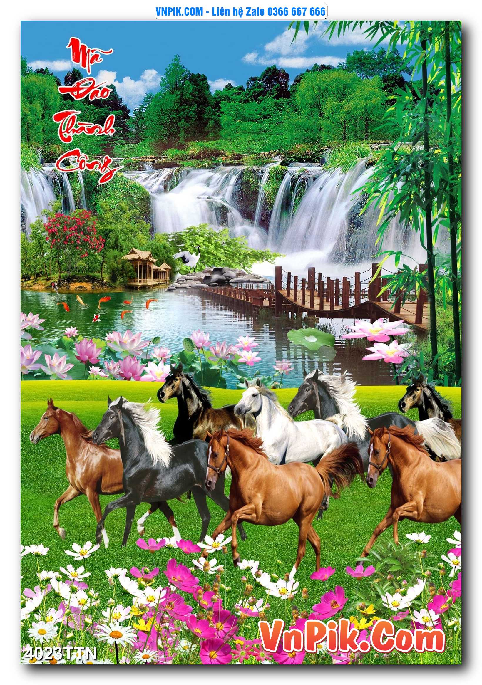 Tranh thác nước – Tranh phong thủy – Tranh treo tường mã 4023TTN