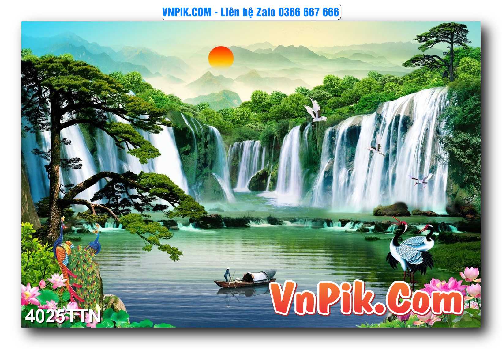 Tranh thác nước – Tranh phong thủy – Tranh treo tường mã 4025TTN