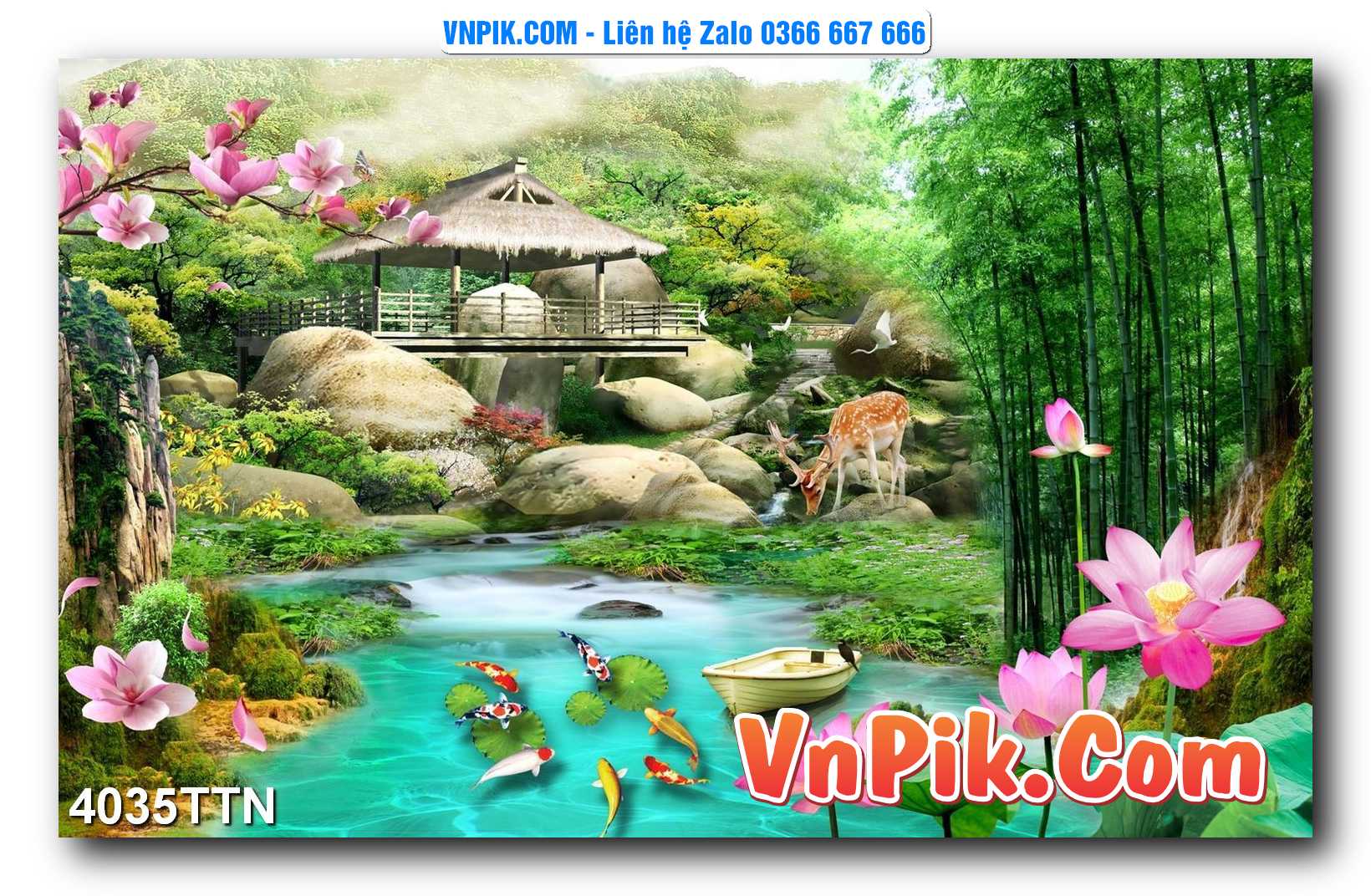 Tranh thác nước – Tranh phong thủy – Tranh treo tường mã 4035TTN
