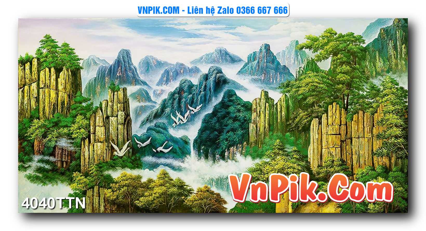 Tranh thác nước – Tranh phong thủy – Tranh treo tường mã 4040TTN