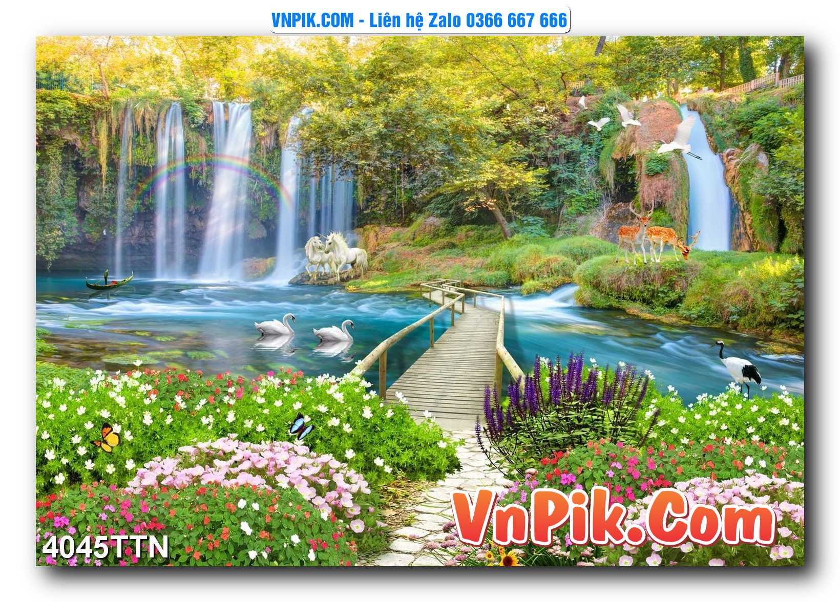 Tranh thác nước – Tranh phong thủy – Tranh treo tường mã 4045TTN