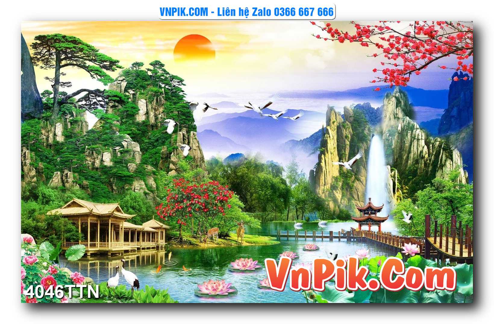 Tranh thác nước – Tranh phong thủy – Tranh treo tường mã 4046TTN