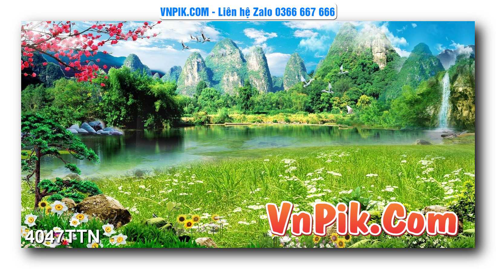 Tranh thác nước – Tranh phong thủy – Tranh treo tường mã 4047TTN